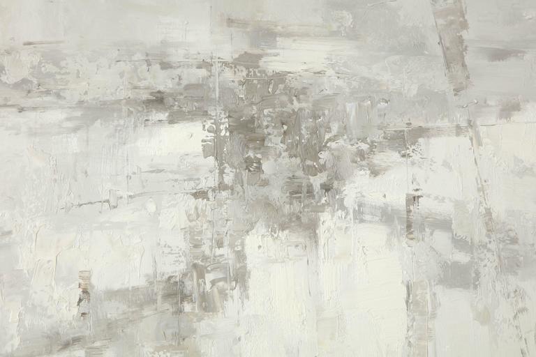 Contemporary Abstract Grey and White Original Oil on Canvas Painting at ...