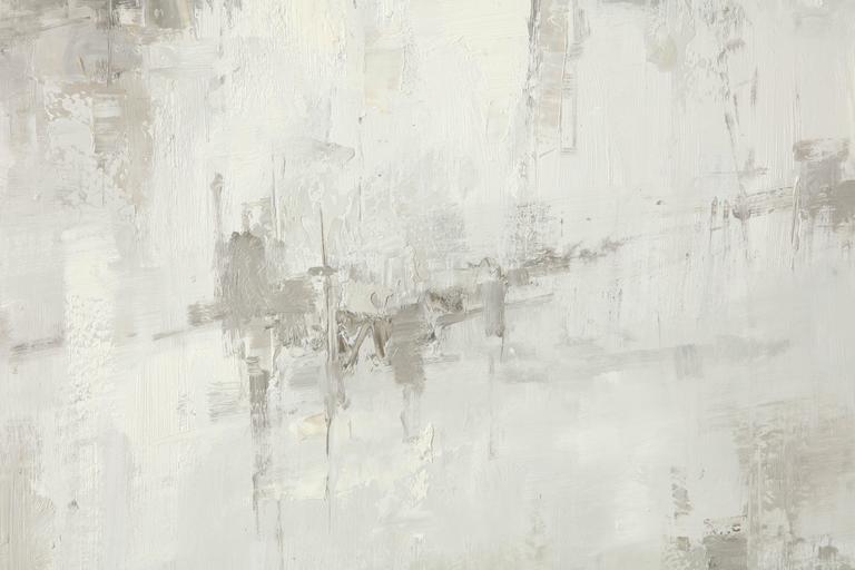 Contemporary Abstract Grey and White Original Oil on Canvas Painting at ...