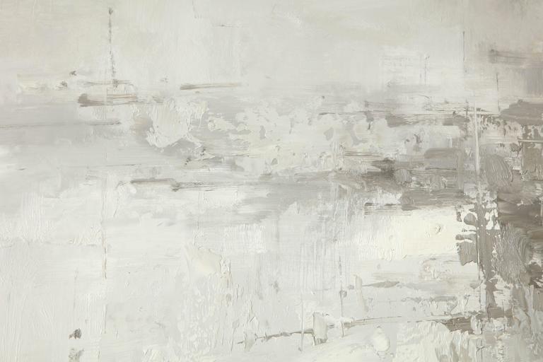 Contemporary Abstract Grey and White Original Oil on Canvas Painting at ...