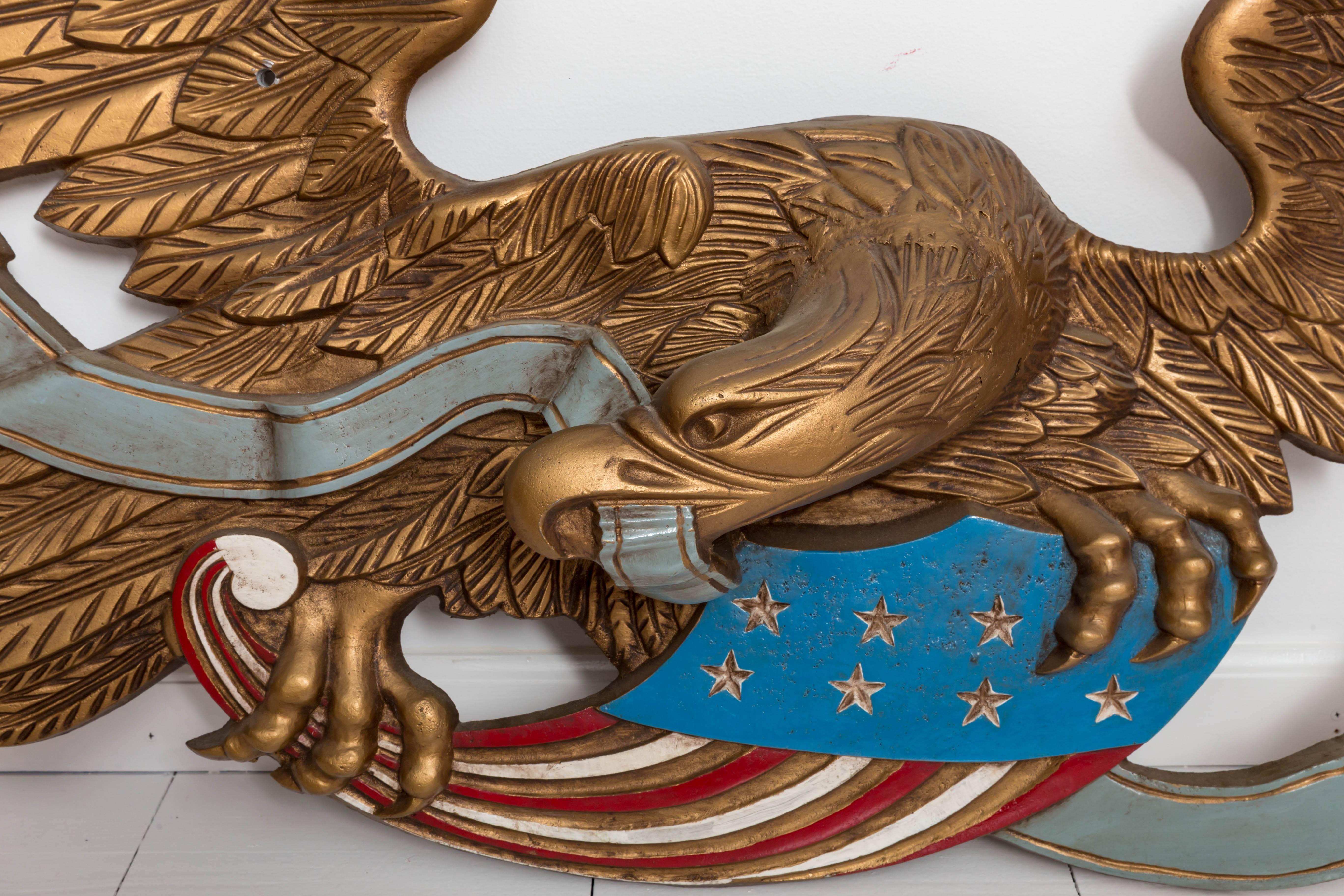 antique american eagle wall plaque