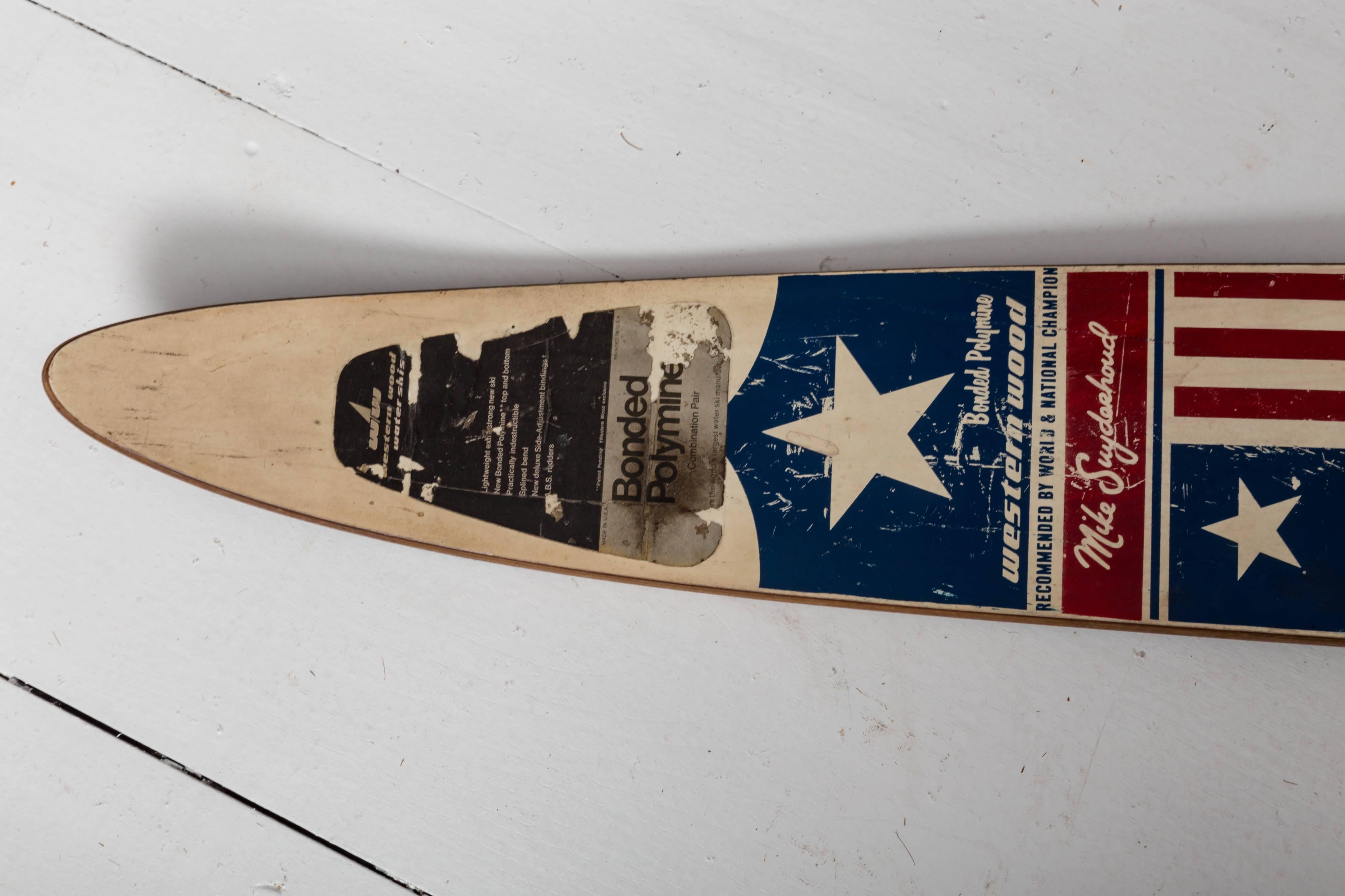 Combination Pair of Vintage Patriotic Water Skis 1