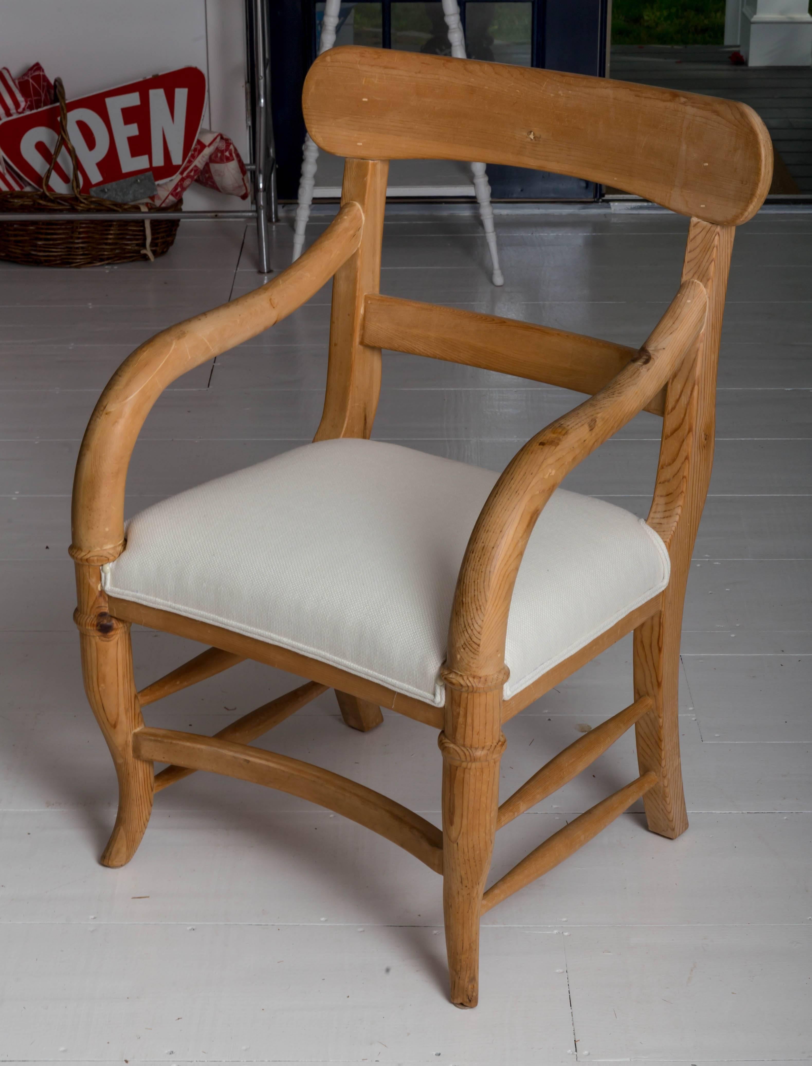 Rustic Pair of Michael Taylor Pine Armchairs