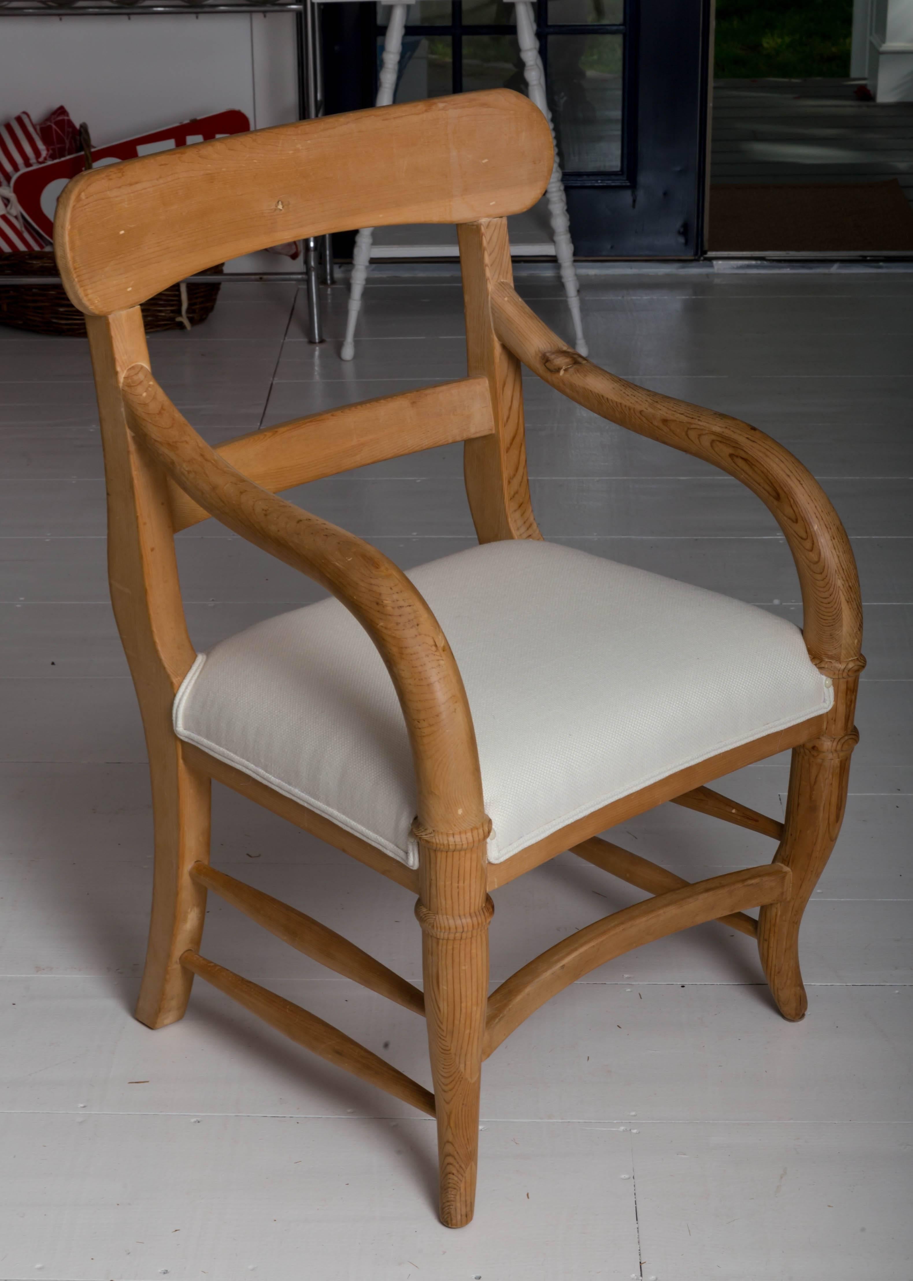 Pair of Michael Taylor Pine Armchairs 1
