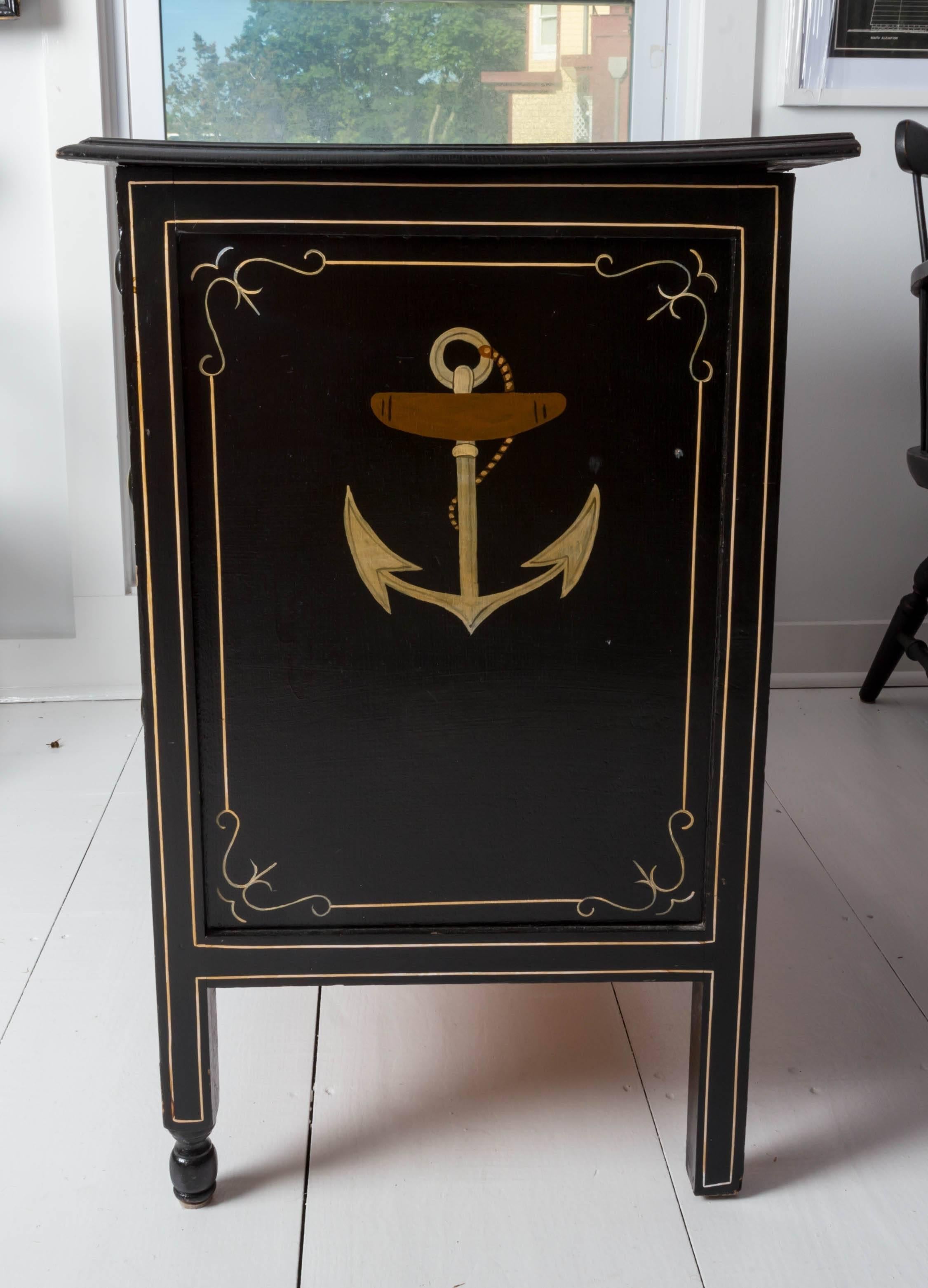 Hand-Painted Nautical/Eagle Chest of Drawers 2