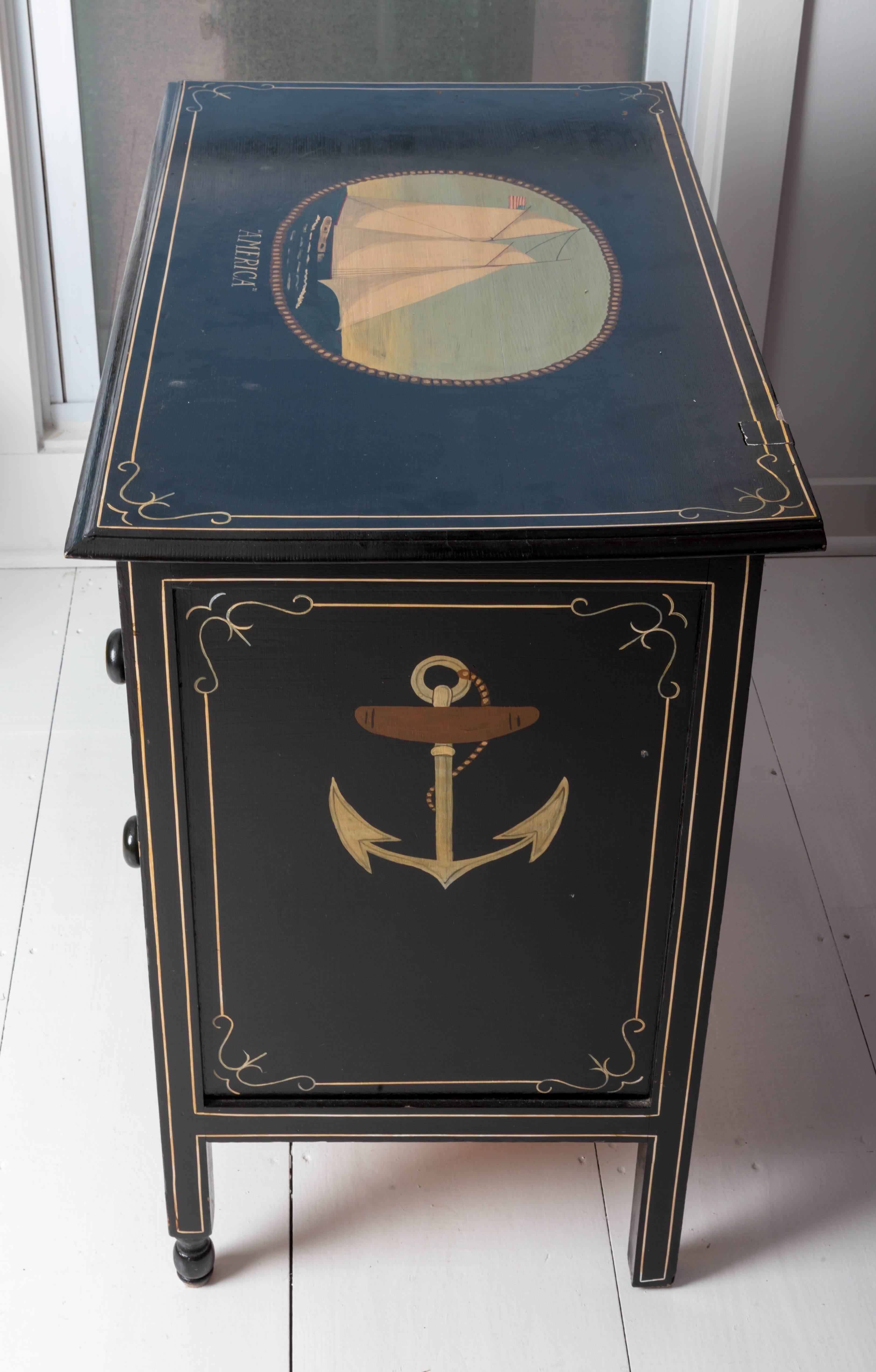 Hand-Painted Nautical/Eagle Chest of Drawers 4