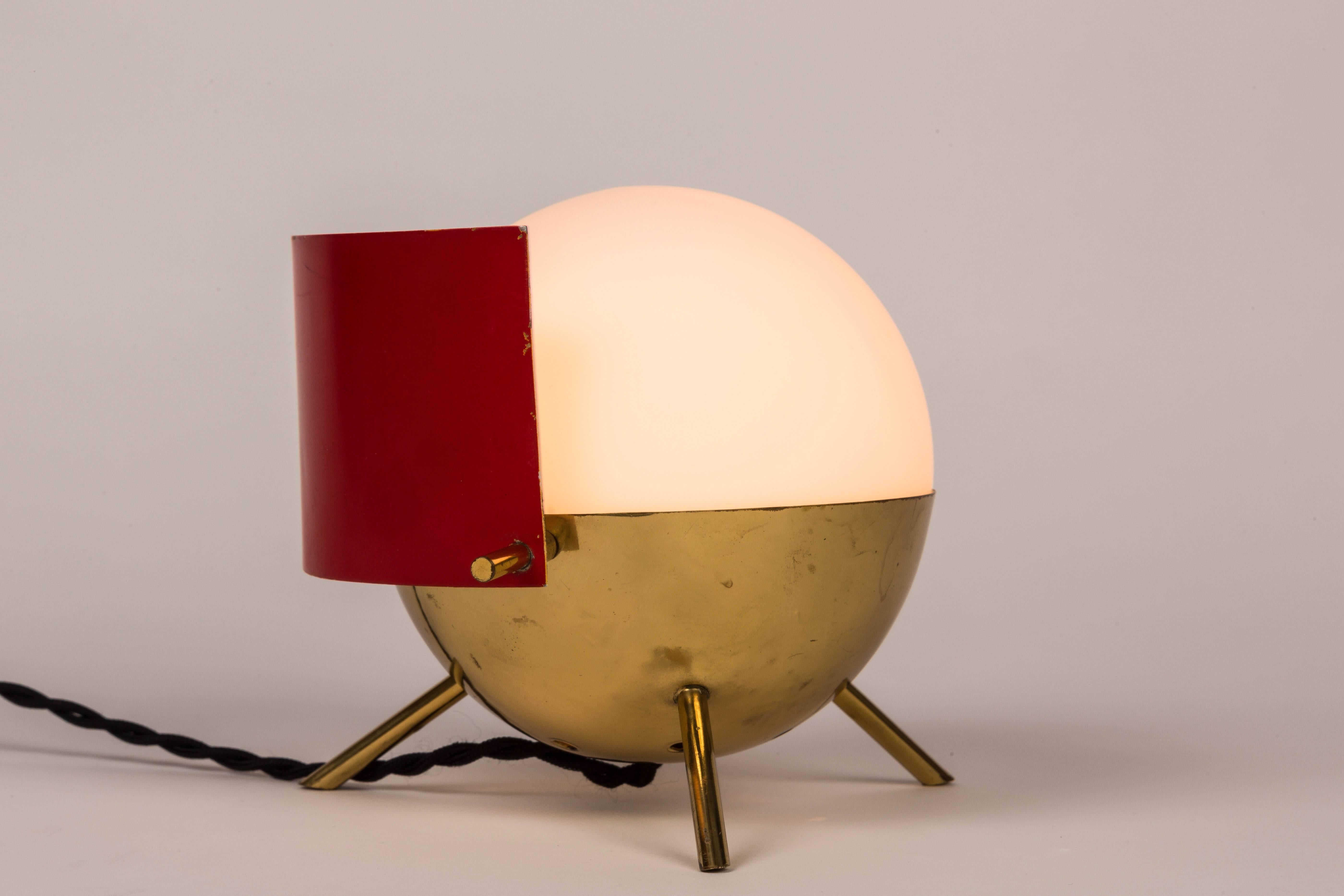 Mid-Century Modern 1950s Stilux Milano Tripod 'Visor' Table Lamp