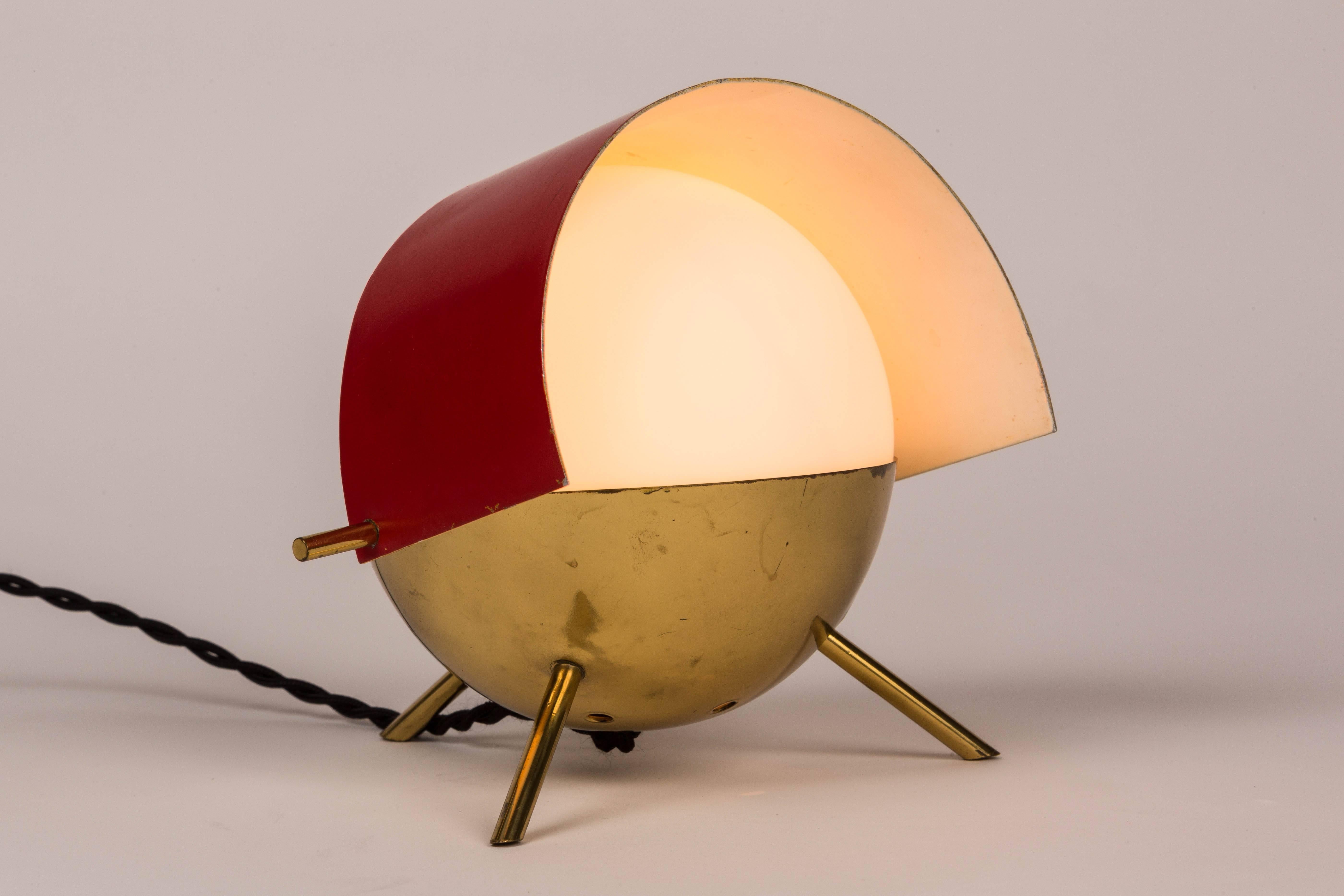Italian 1950s Stilux Milano Tripod 'Visor' Table Lamp