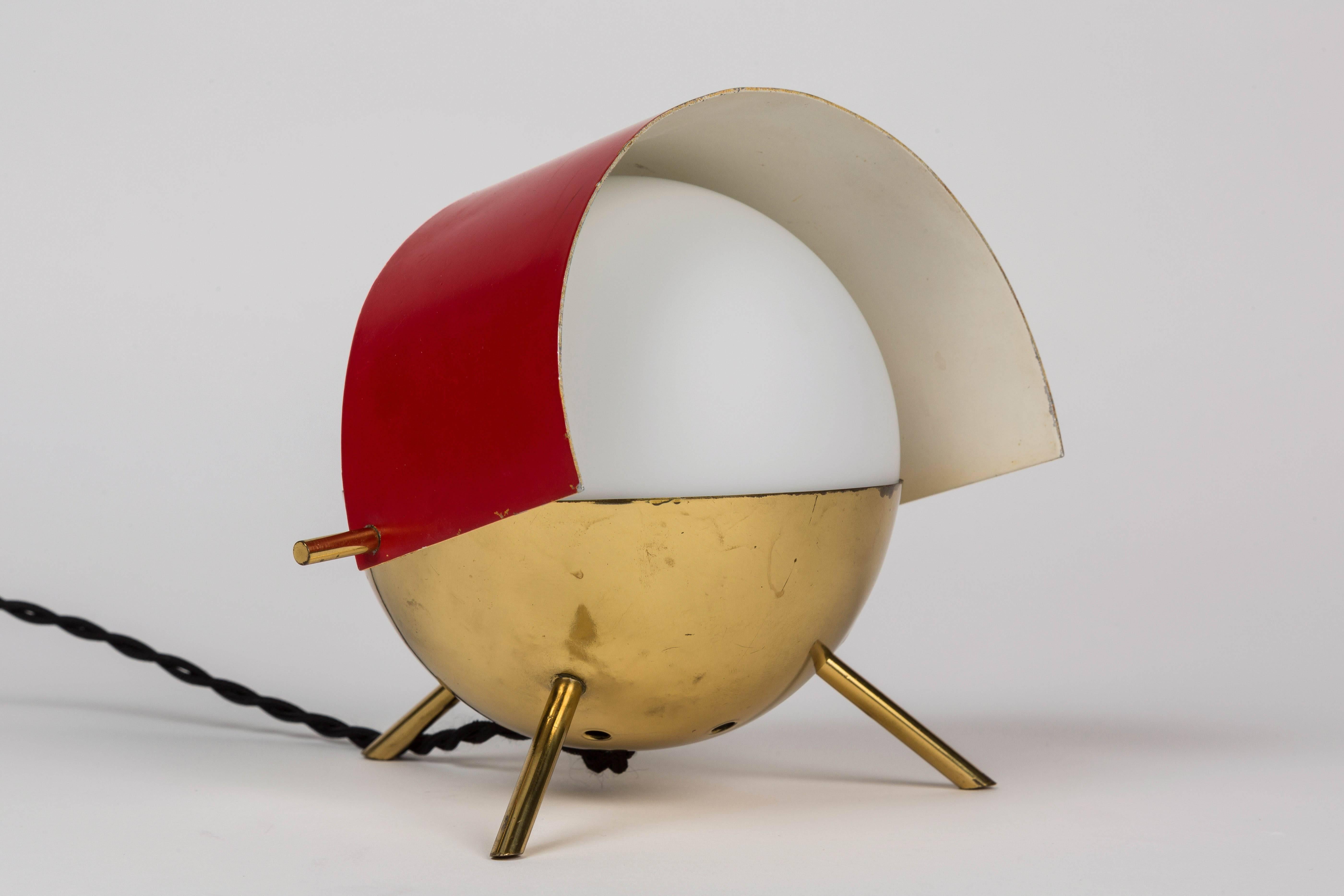 Painted 1950s Stilux Milano Tripod 'Visor' Table Lamp