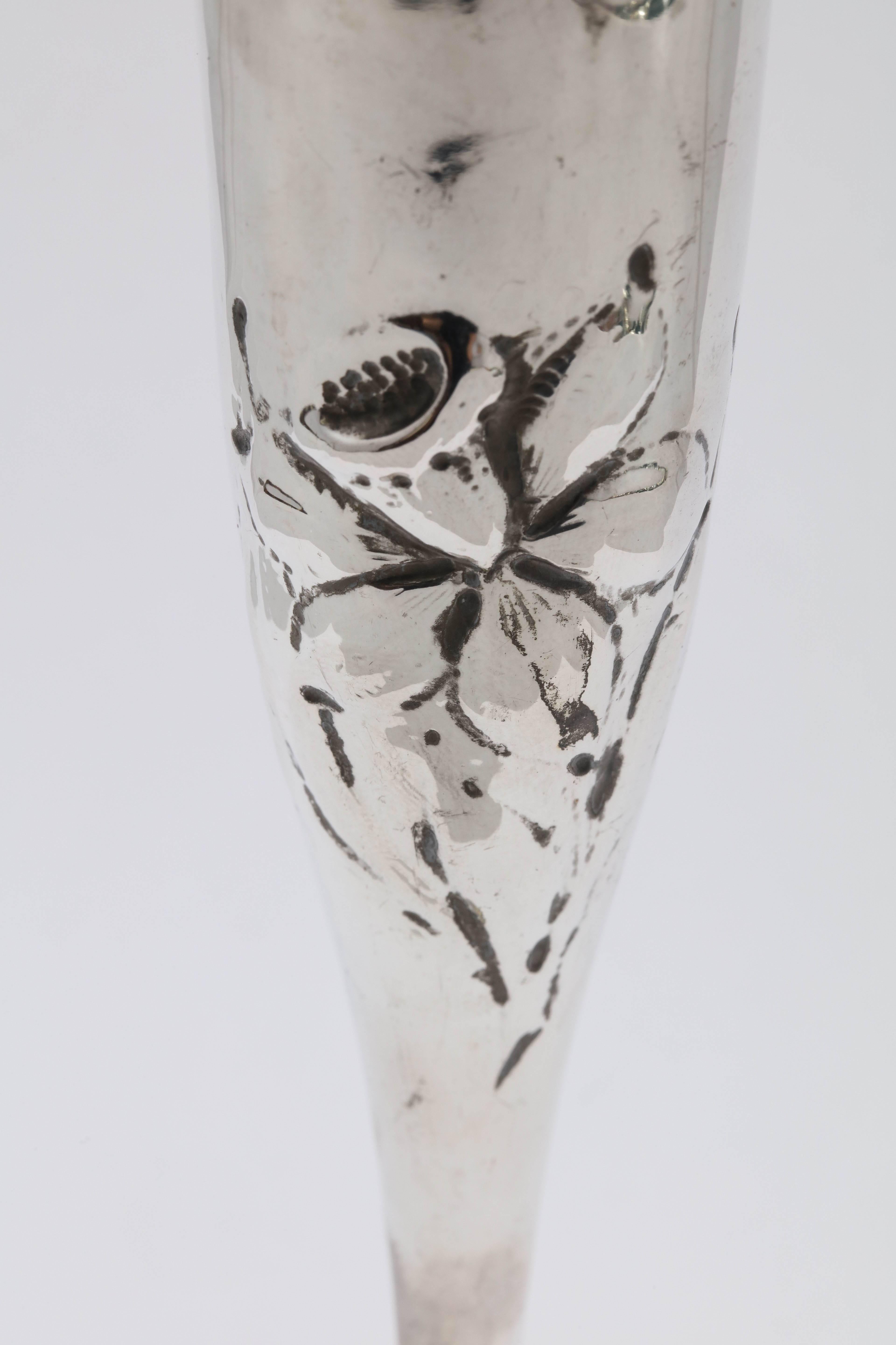 antique silver bud vase