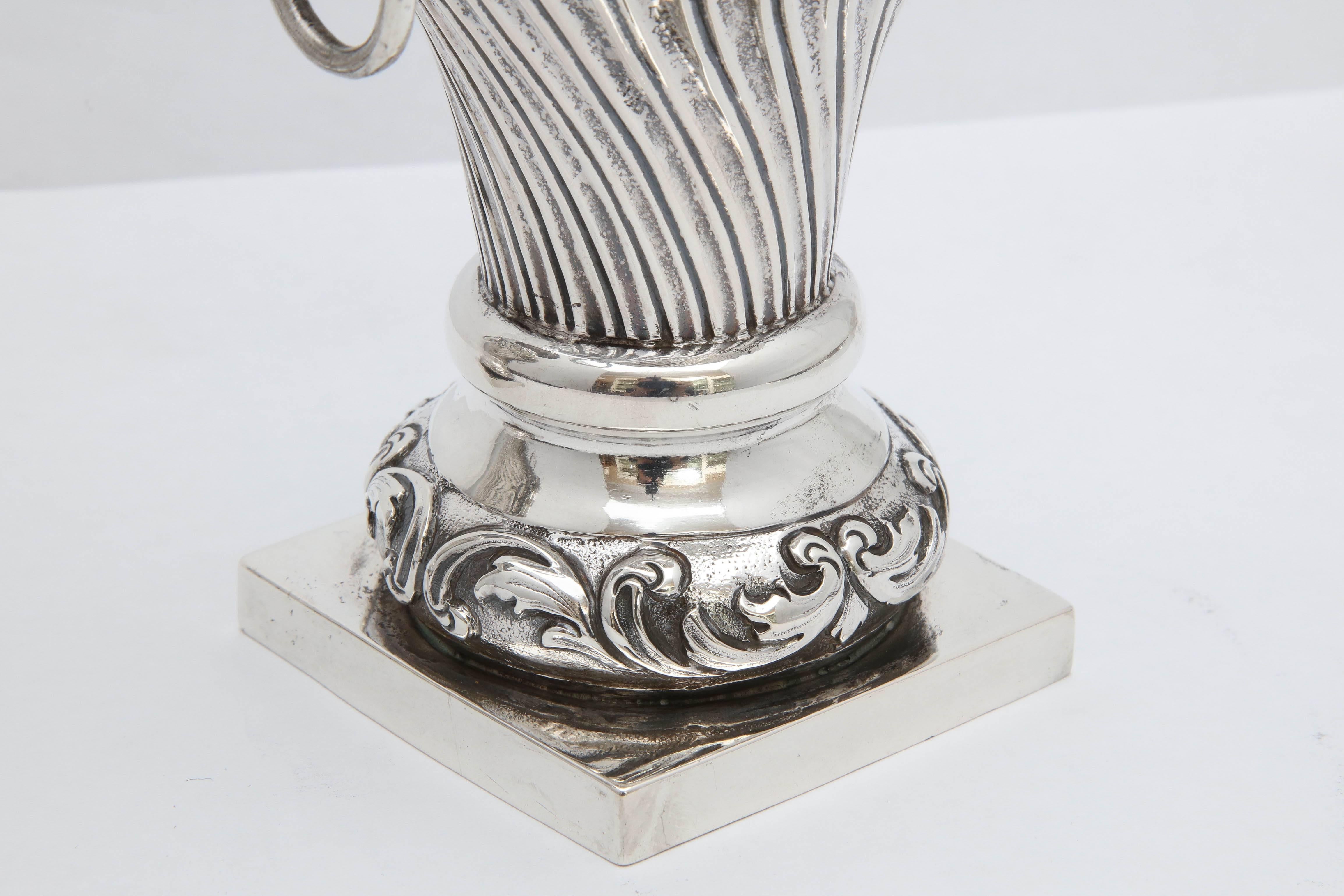 Sterling Silver Pair of Continental Silver (.800) Dutch Victorian Vases