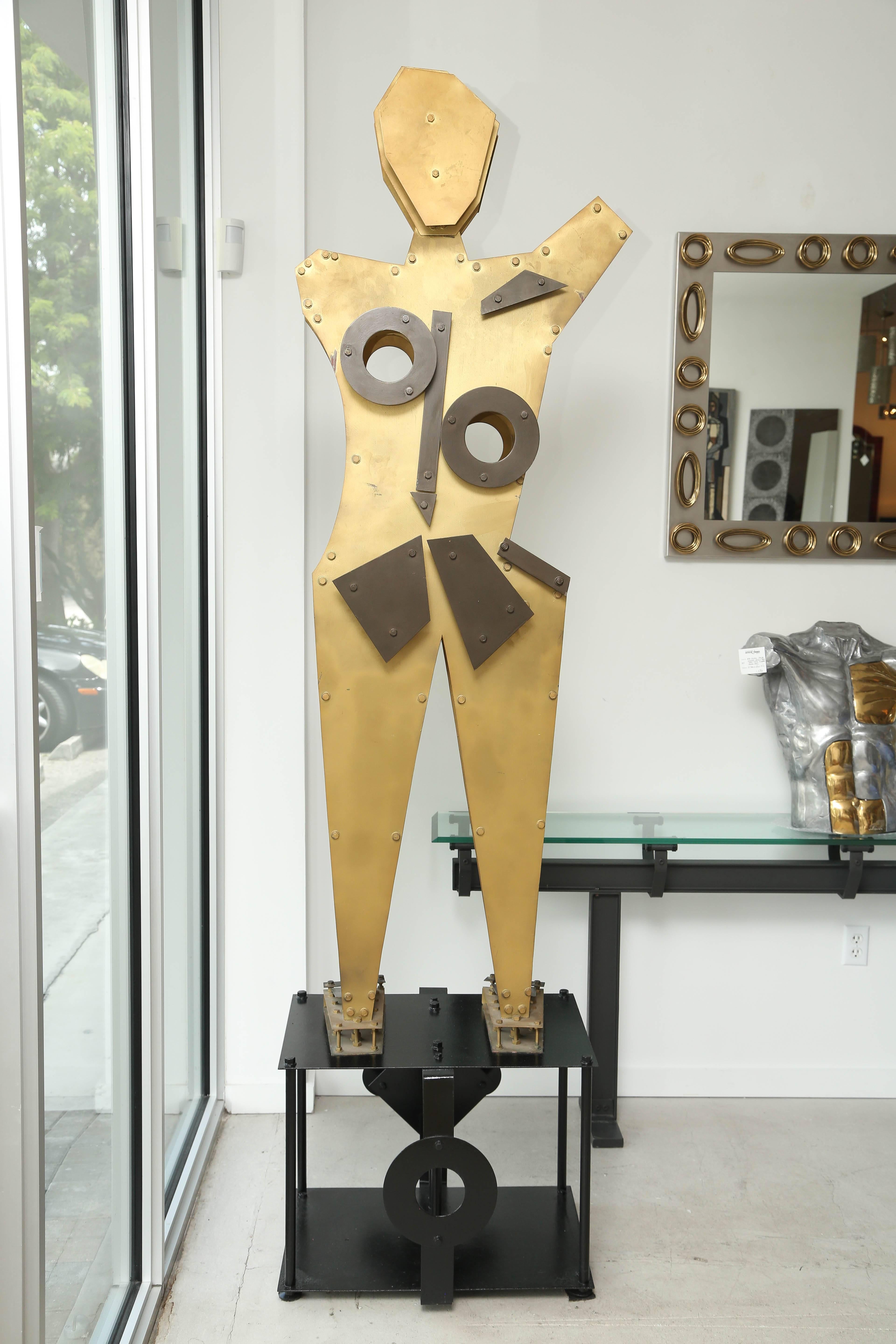 Gigantic Artist Made Mixed Metal Figure, Sculpture, Steampunk For Sale 2