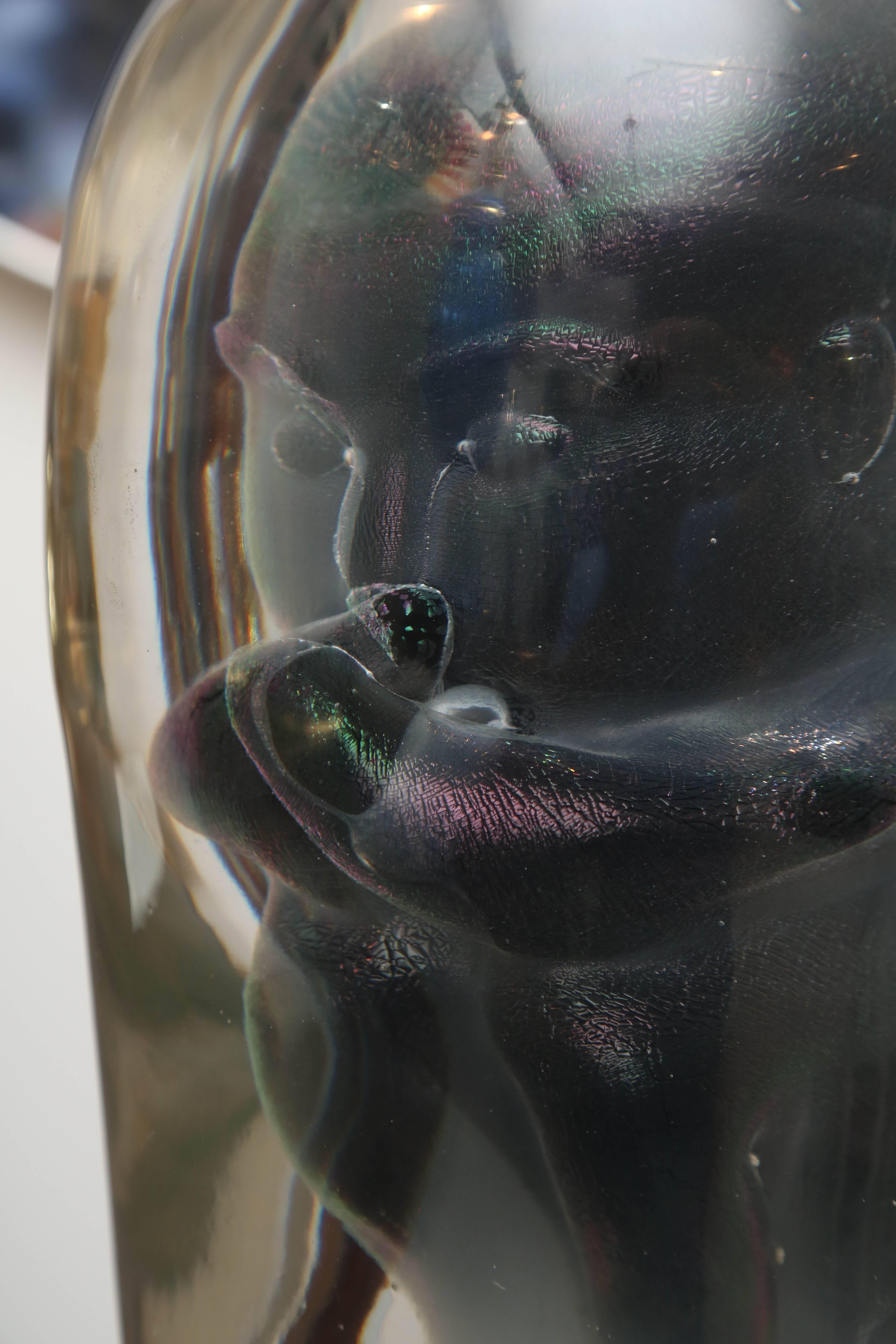 Mid-Century Modern Bizarre Murano Glass Encased Fetus For Sale