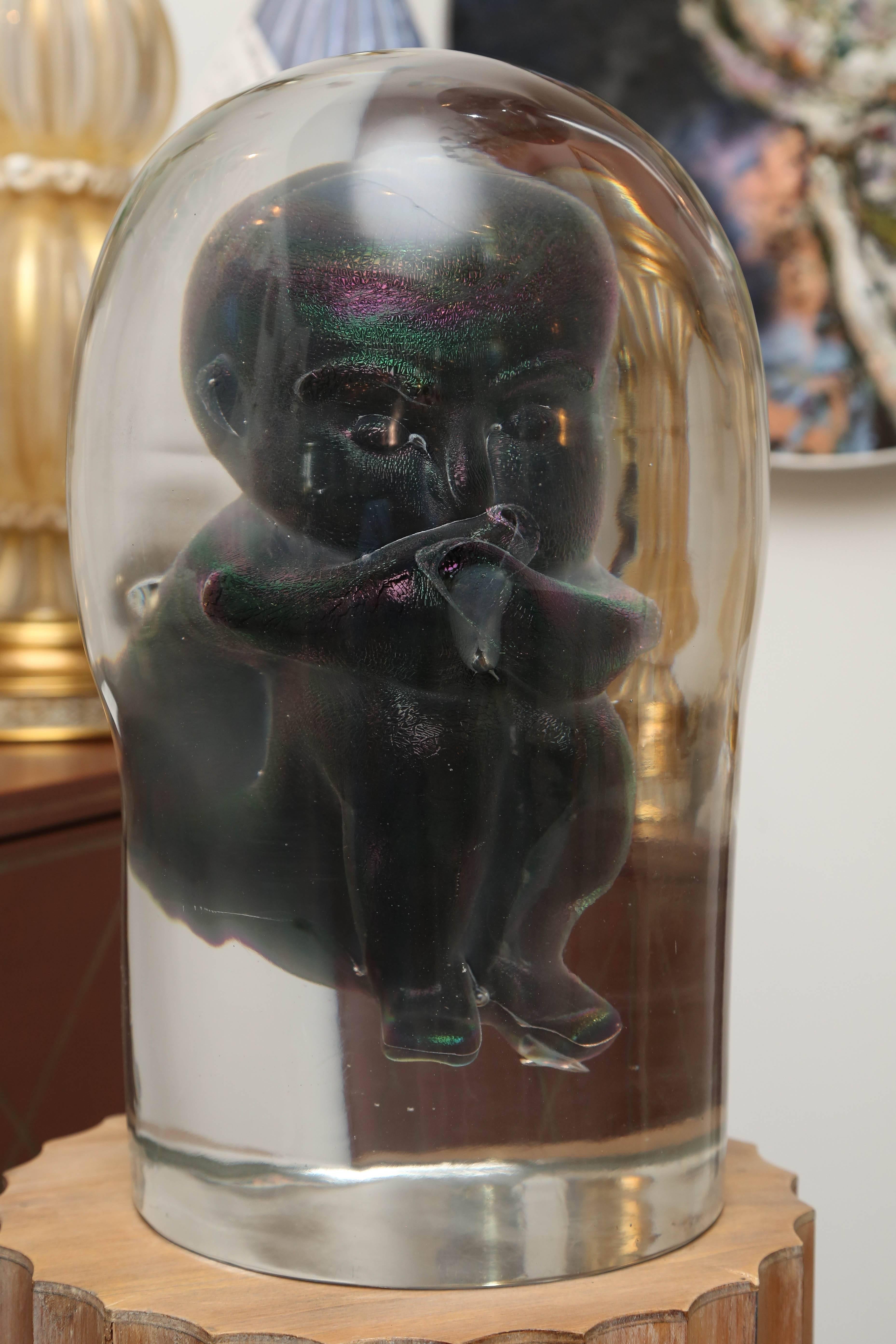 Italian Bizarre Murano Glass Encased Fetus For Sale