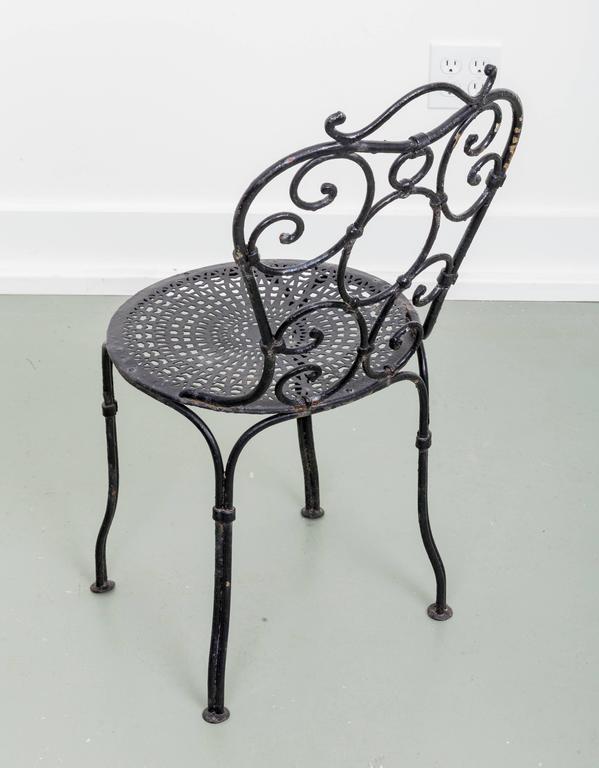 Pair of 19th Century French Wrought Iron Garden Chairs For Sale at 1stdibs