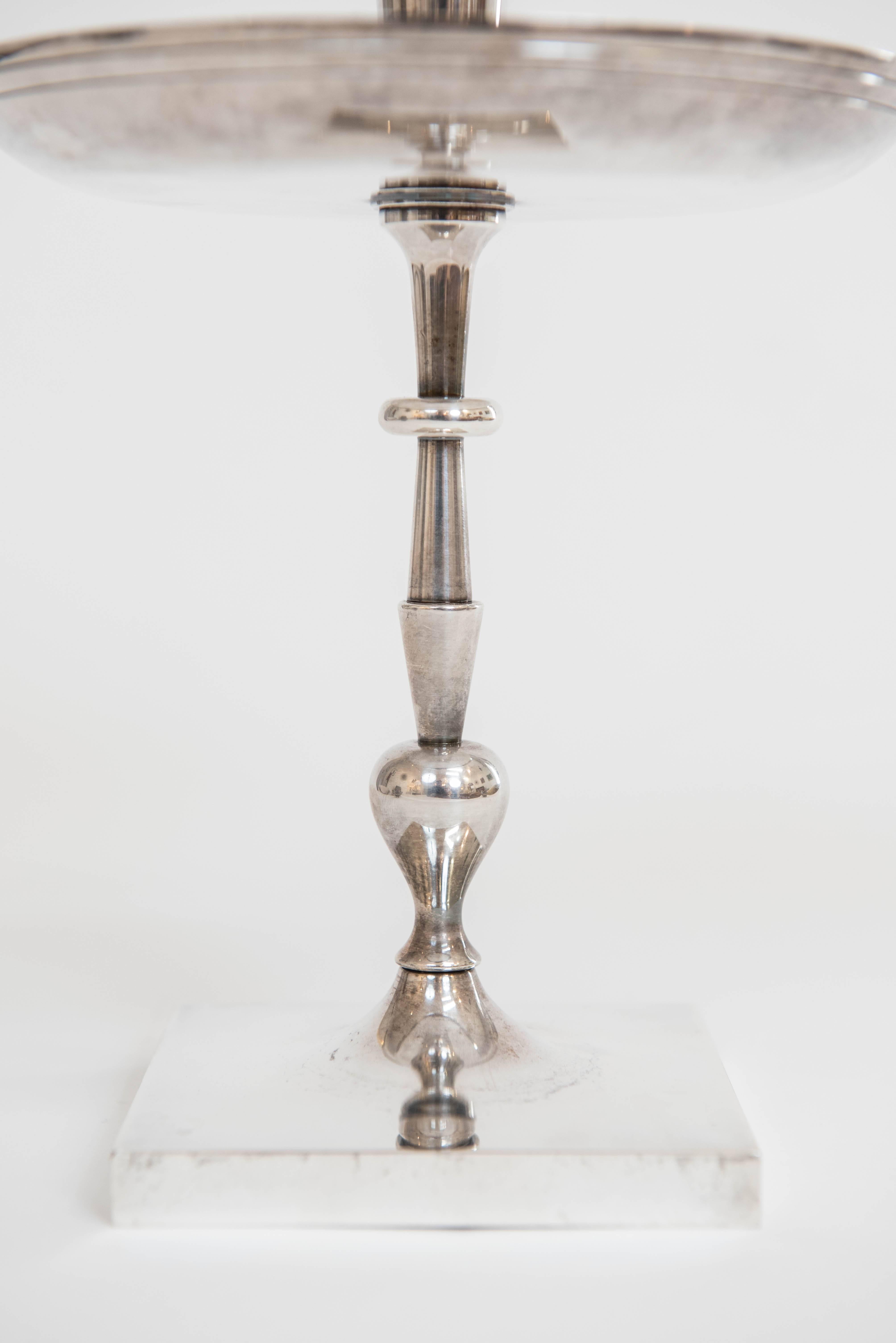 American Pair of Tommi Parzinger Silver Plate Candelsticks