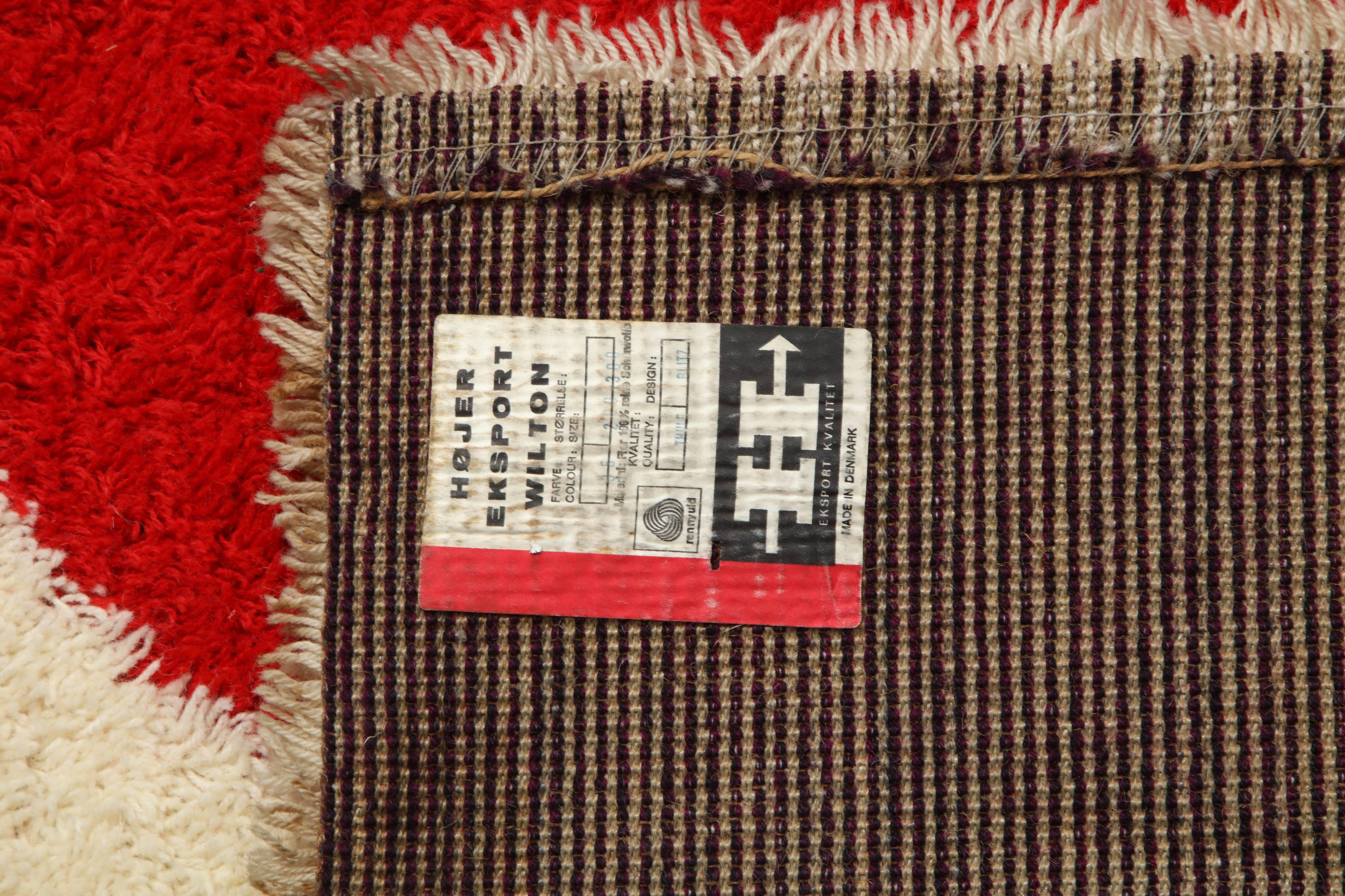 Mid-20th Century Hojer Eksport Wilton Carpet made in Denmark For Sale
