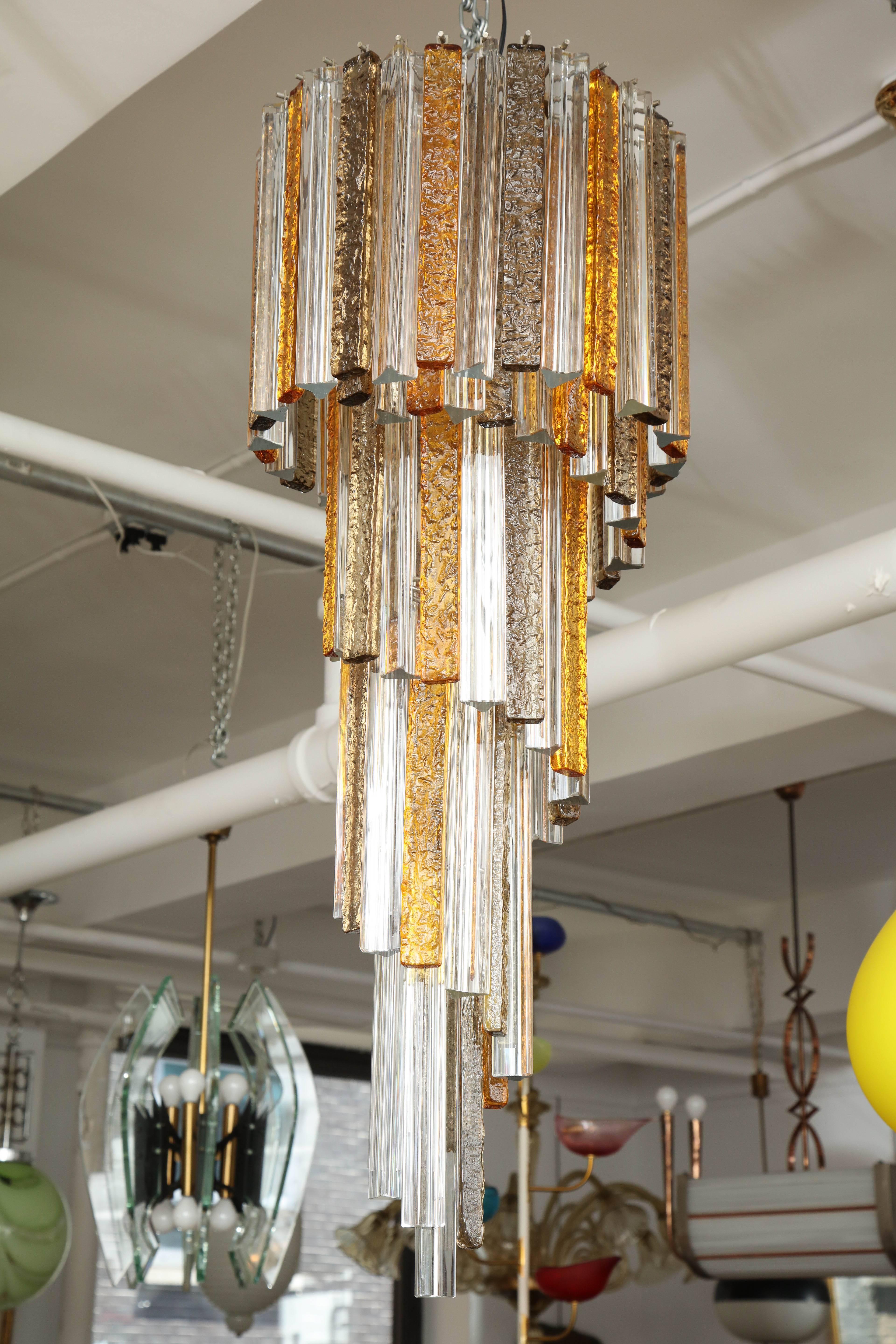 Hand-Crafted Venini Chandelier Made in Venice, 1965 For Sale