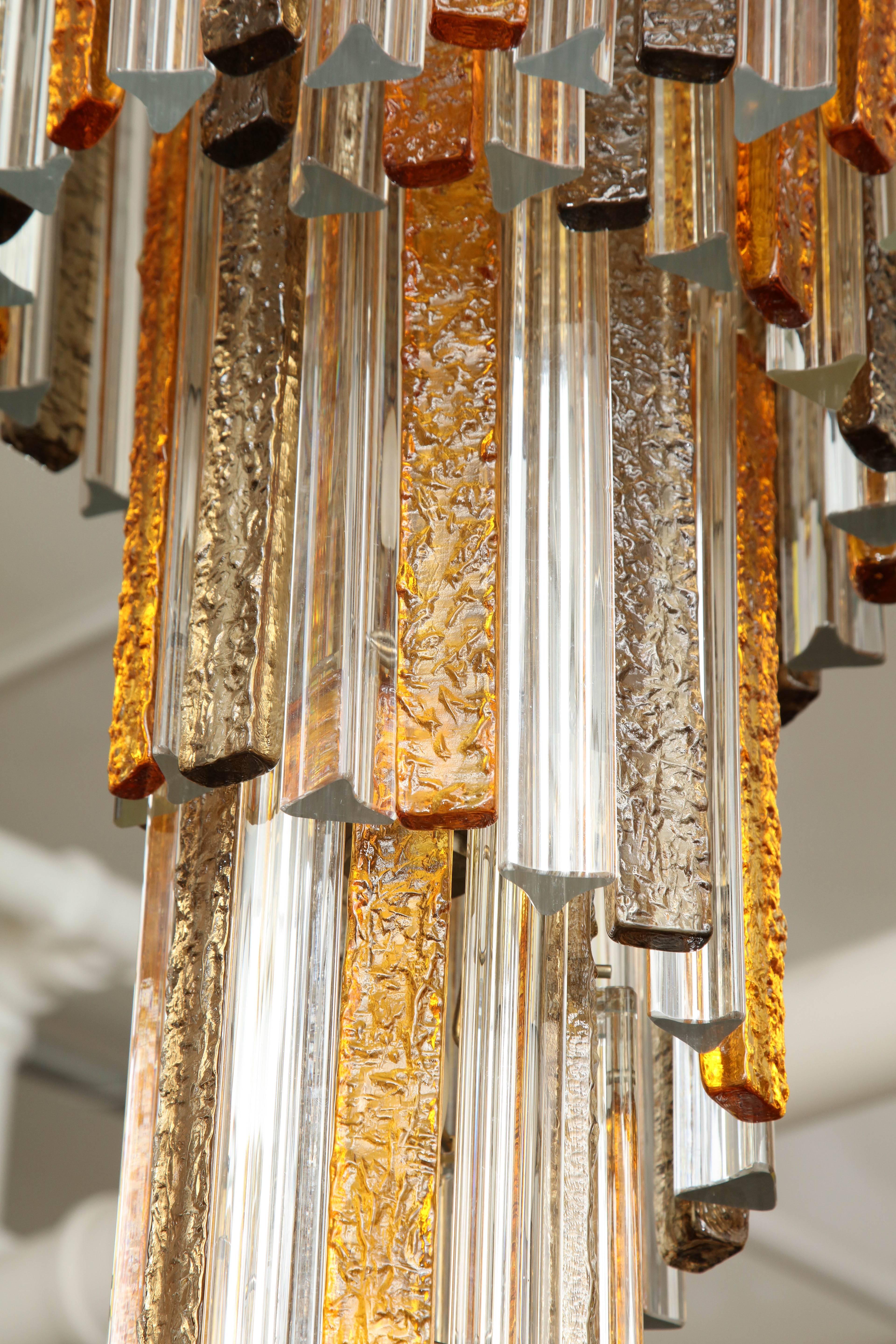 Metal Venini Chandelier Made in Venice, 1965 For Sale