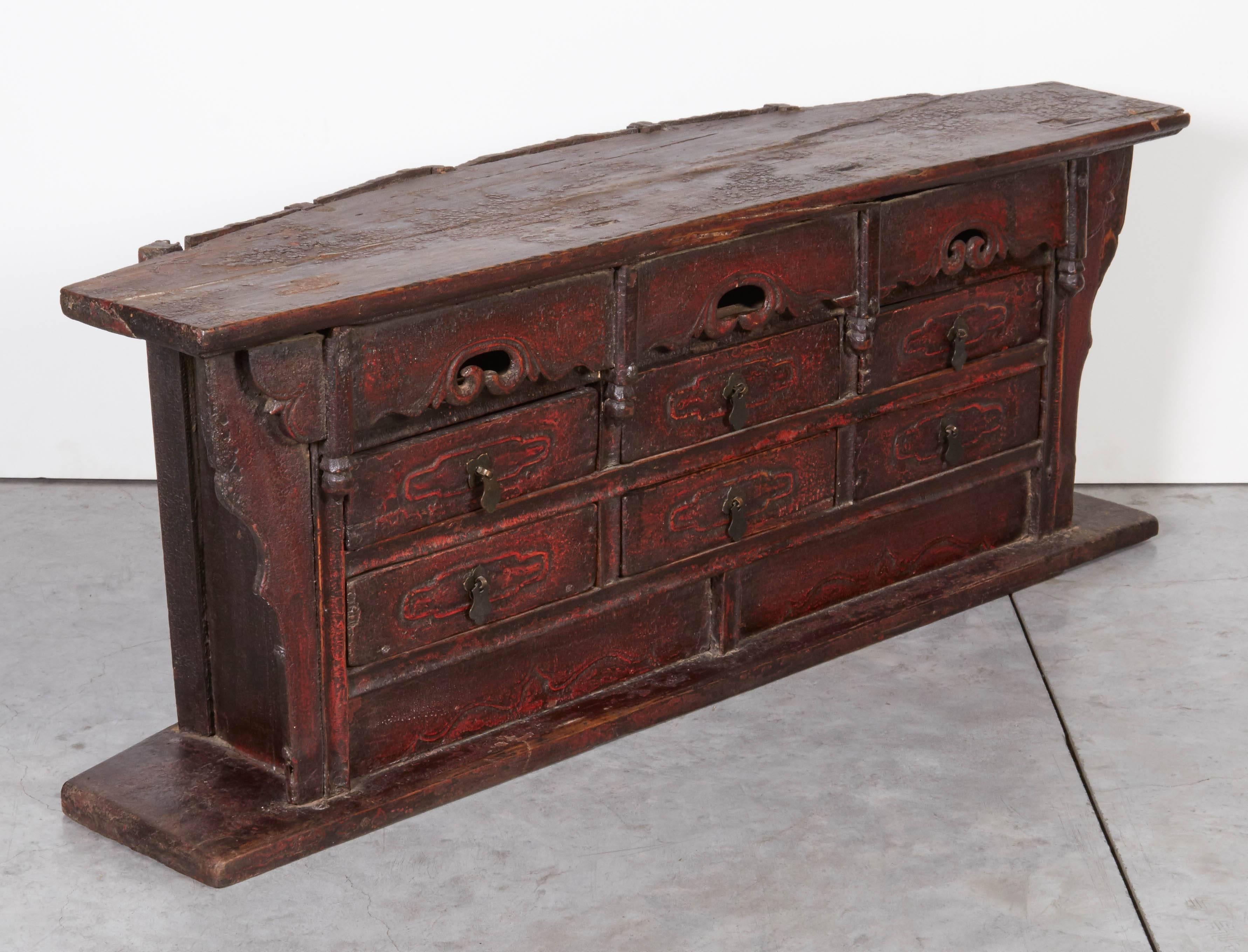 Small Antique Chinese Apothecary Cabinet, Great Patina 1