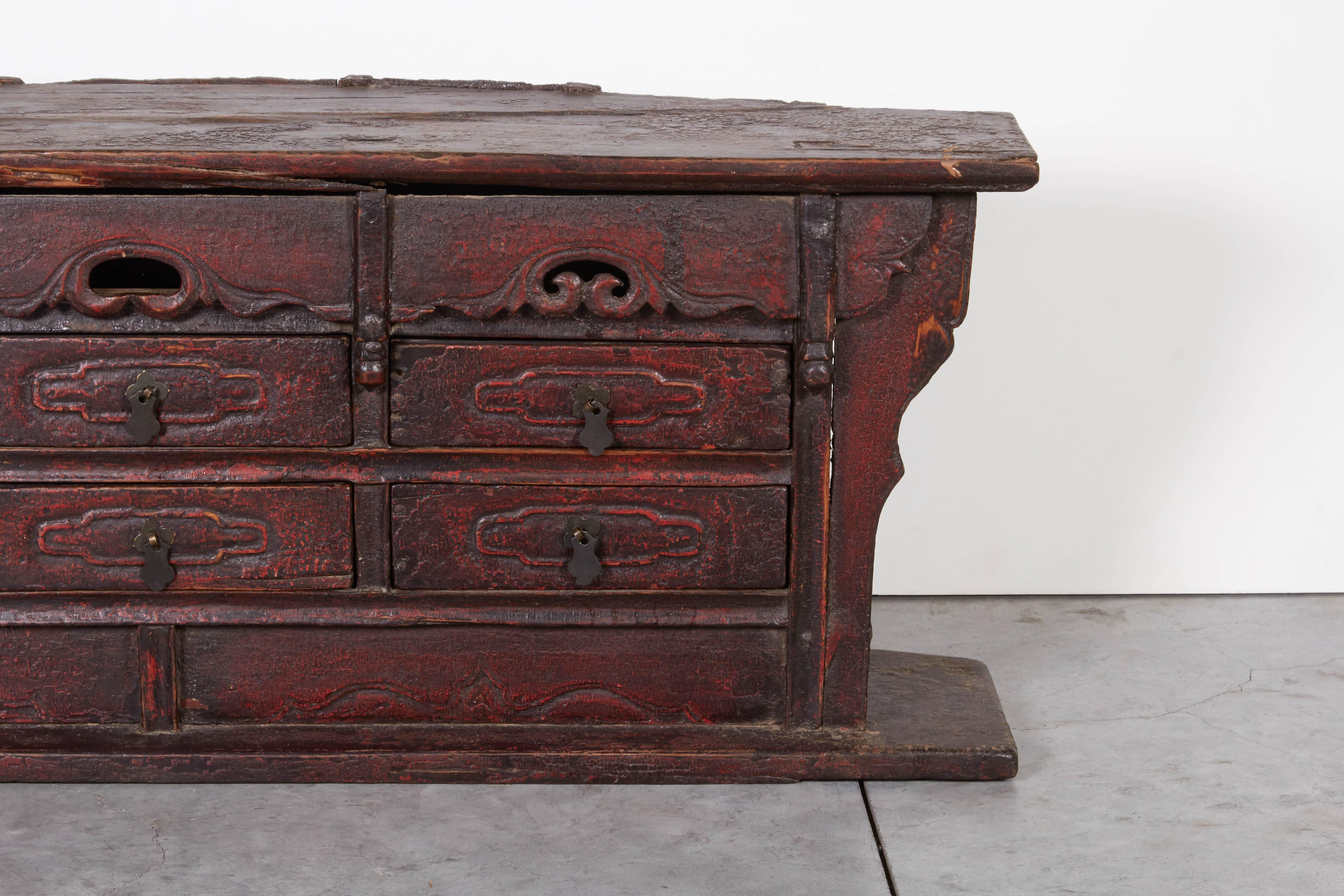 Small Antique Chinese Apothecary Cabinet, Great Patina 5