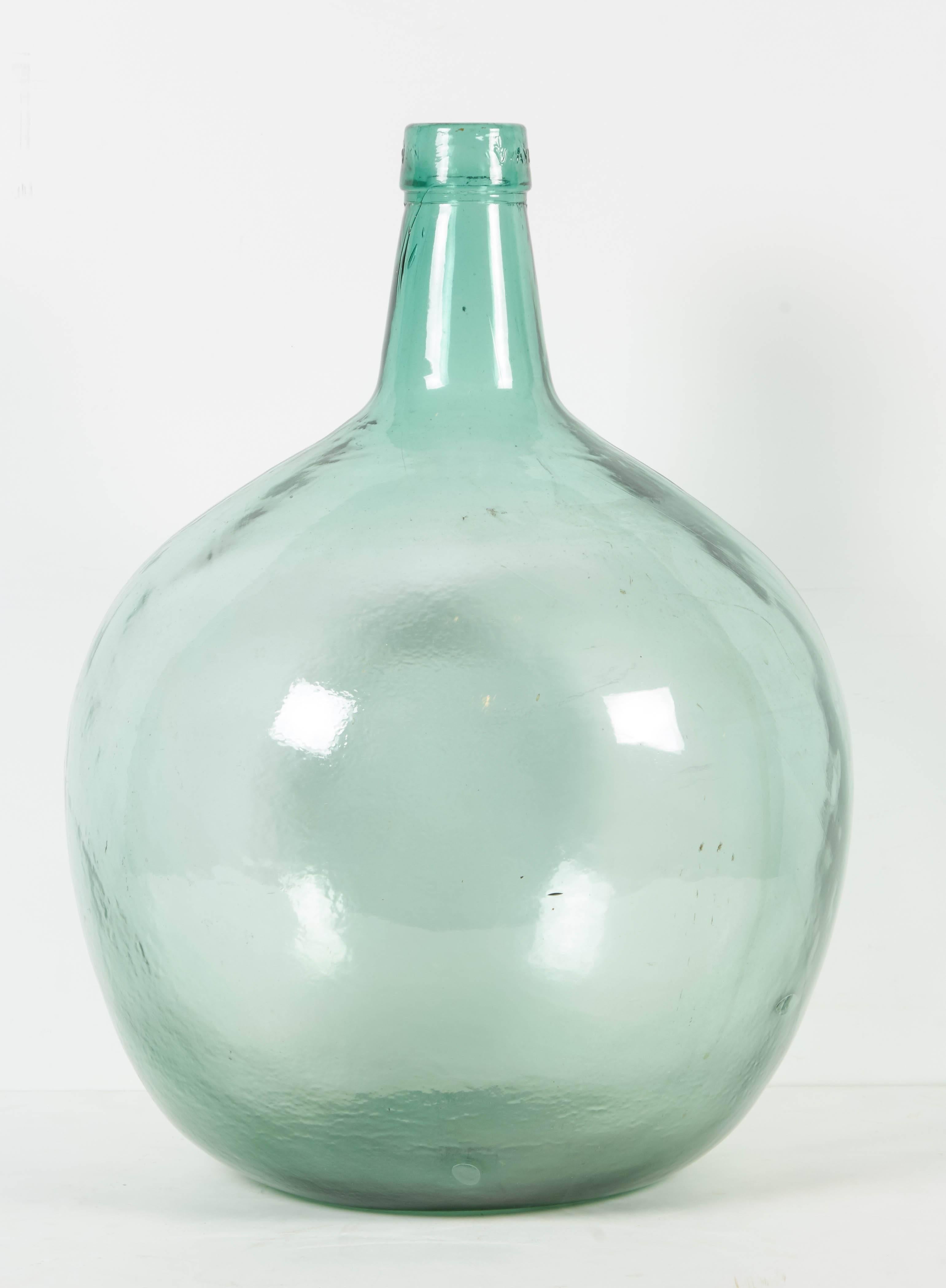Tall Antique Blown Glass Demijohn In Good Condition In New York, NY