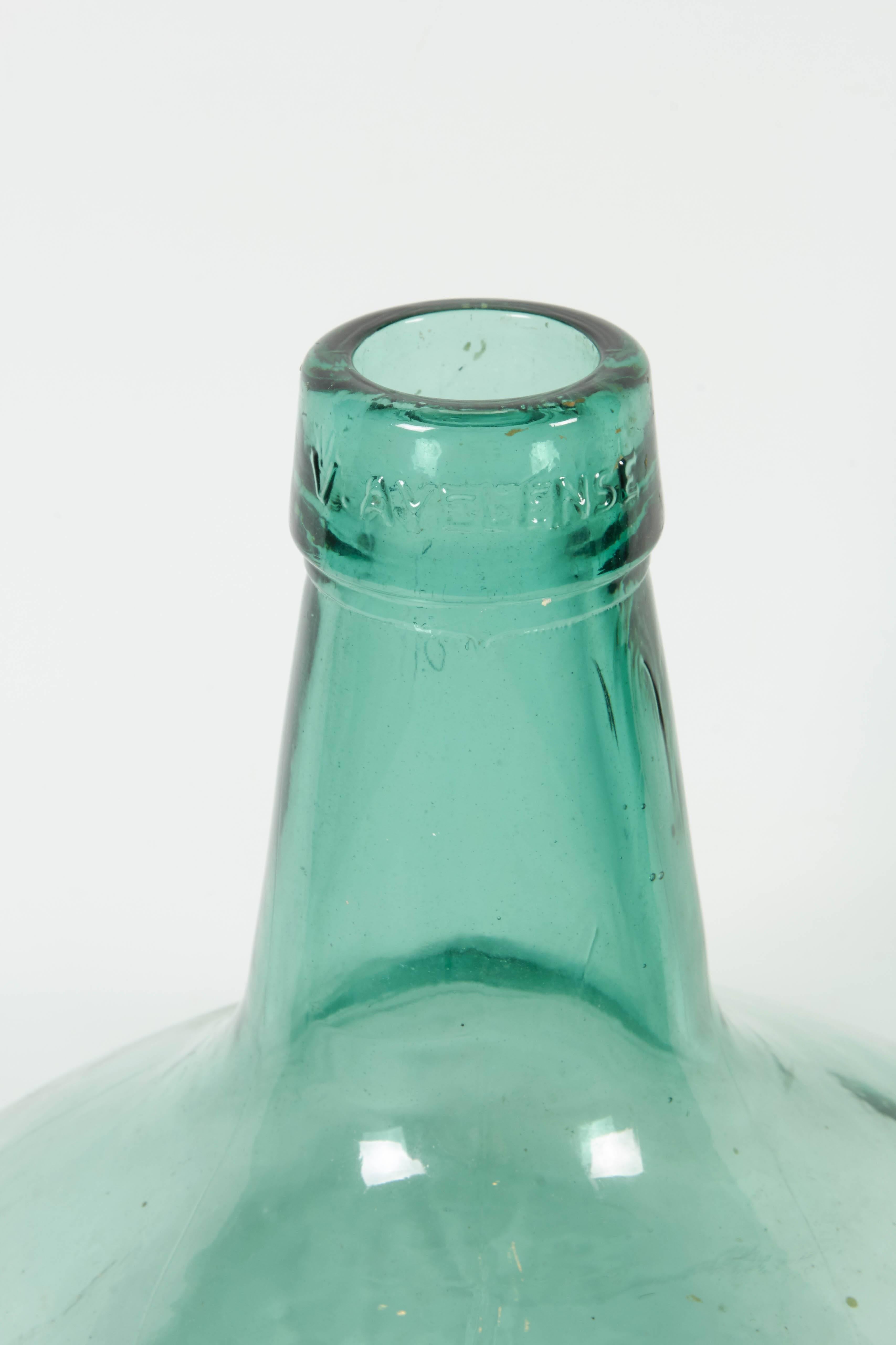 20th Century Tall Antique Blown Glass Demijohn