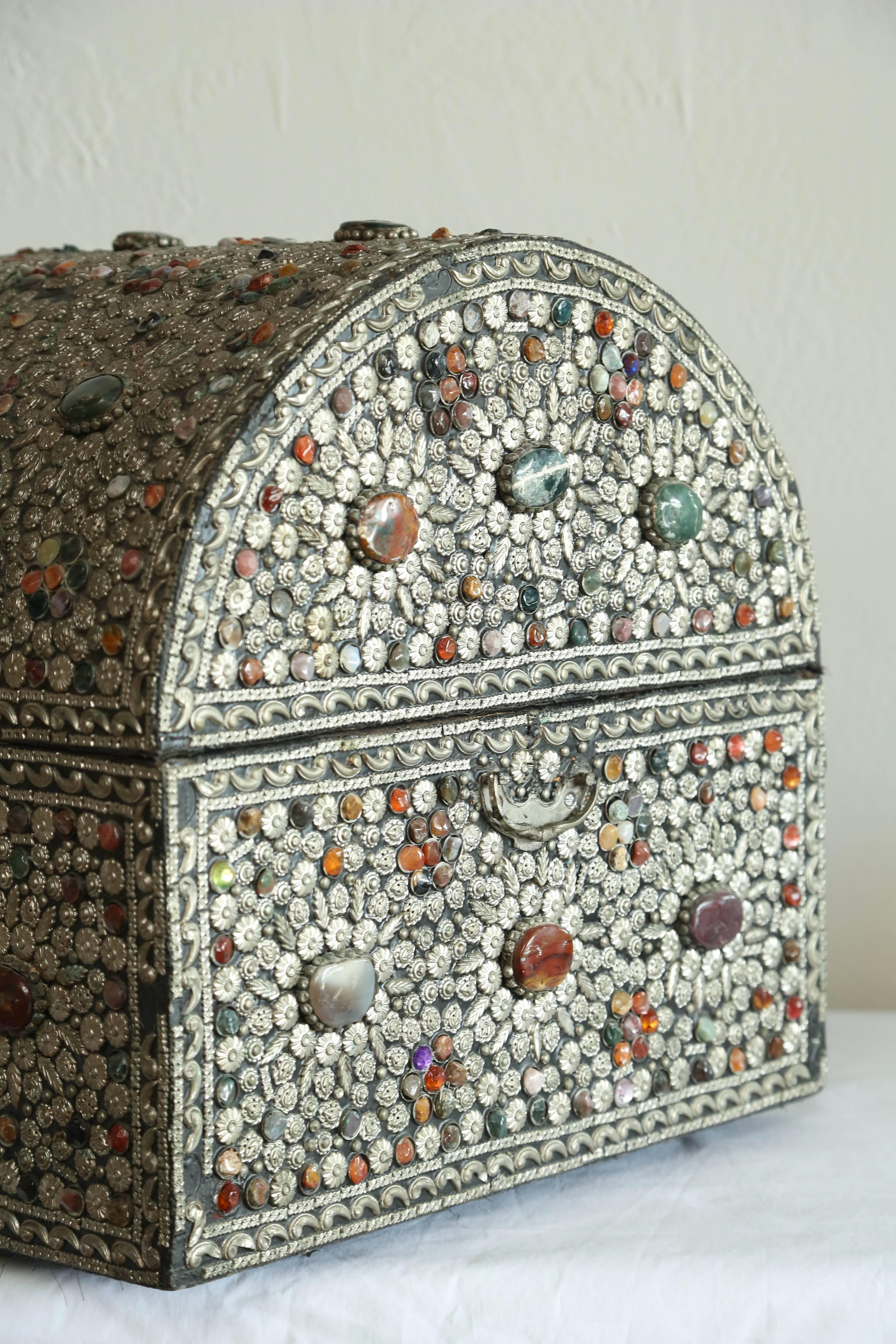 Large Moroccan Treasure Chest In Good Condition In West Palm Beach, FL
