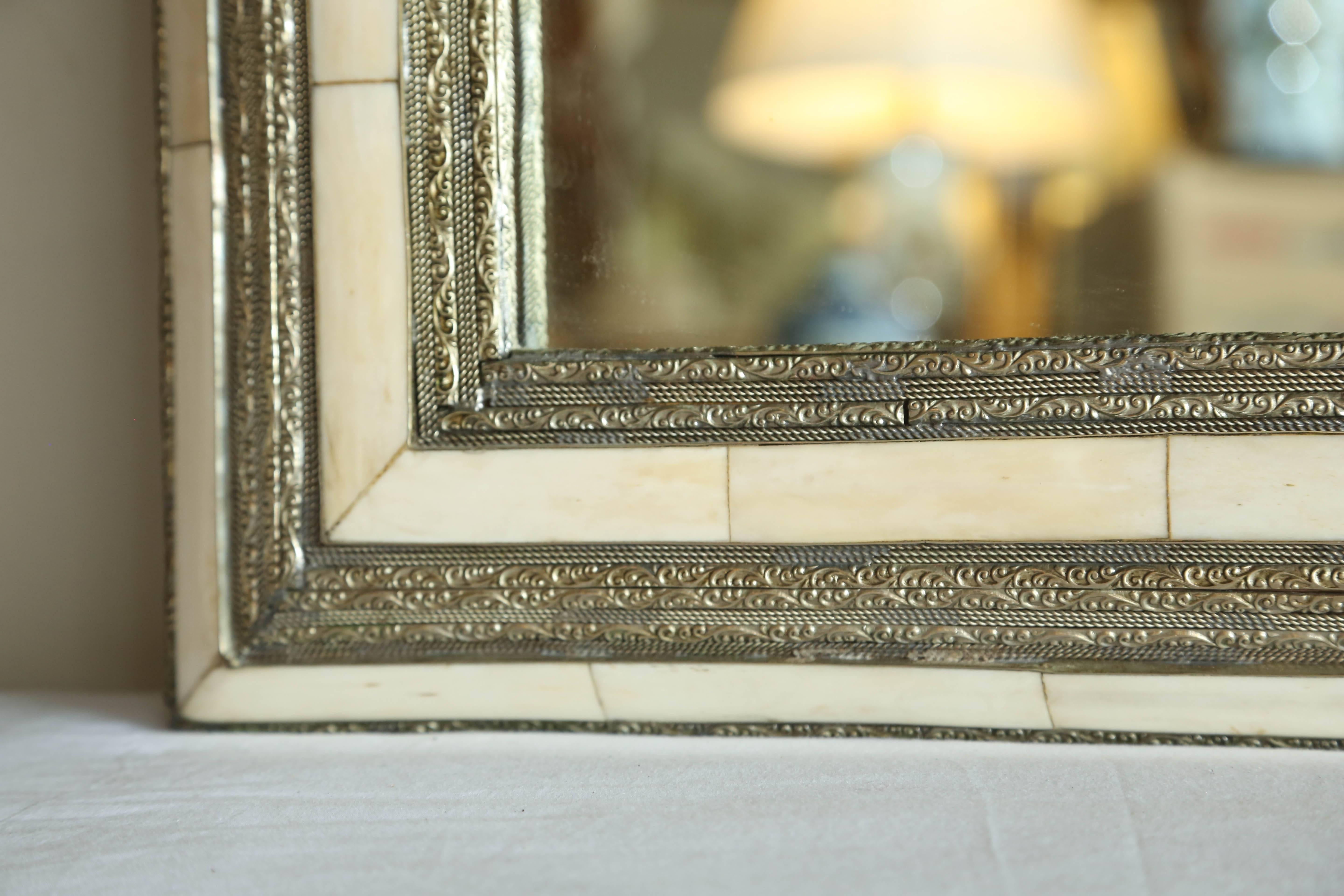 20th Century Camel Bone Moroccan Mirror