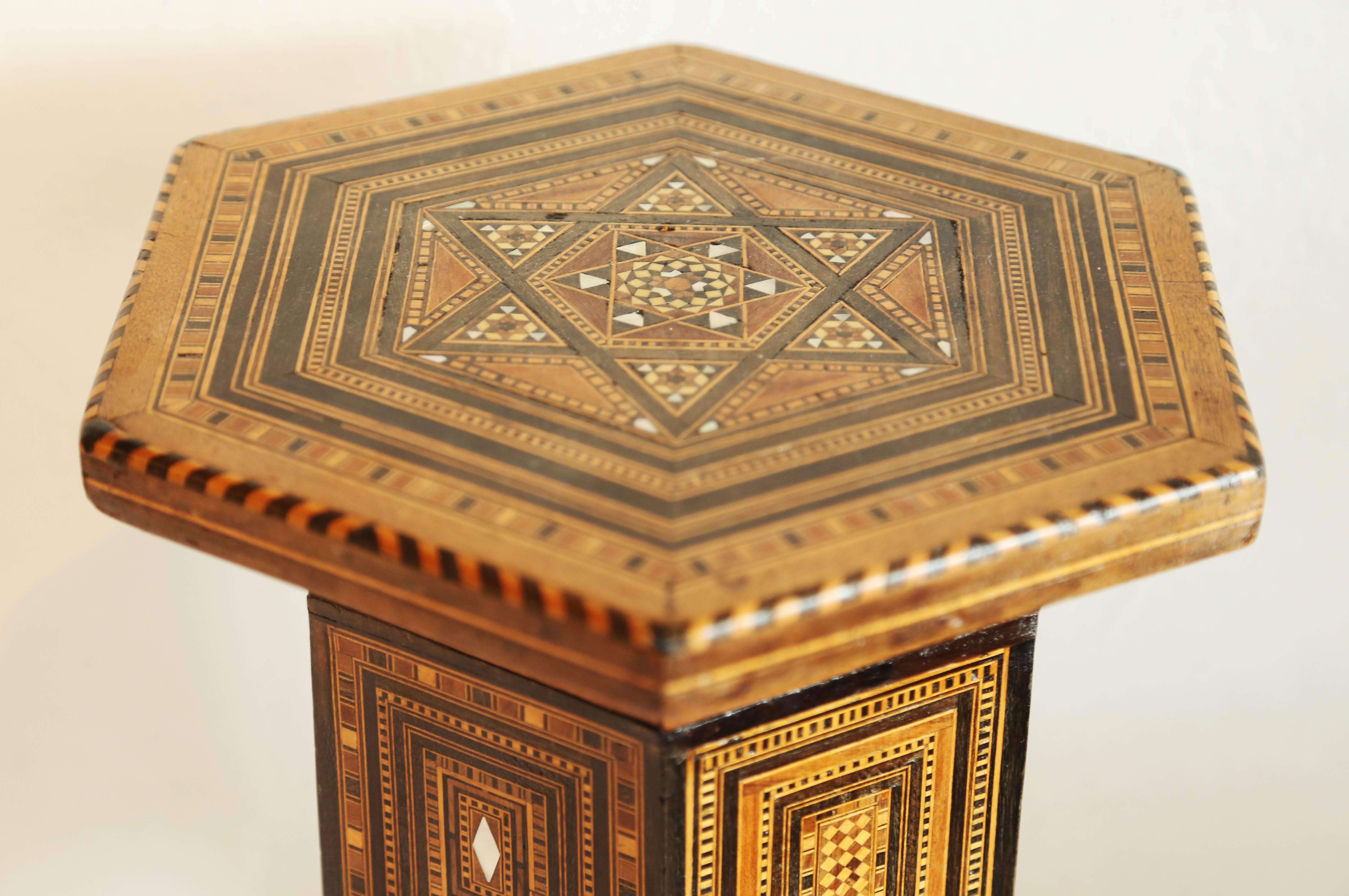 Six Sided Inlaid Syrian Stand In Good Condition In West Palm Beach, FL