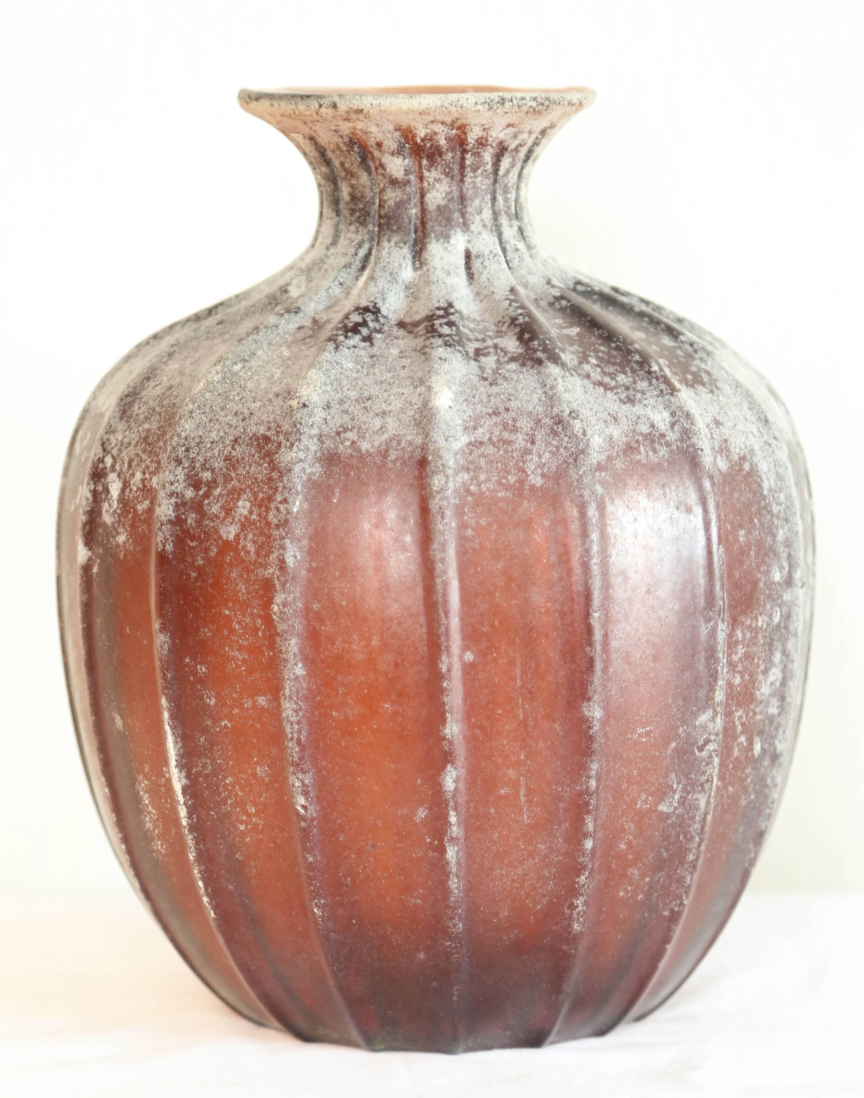 Art Glass Murano Scavo Vase