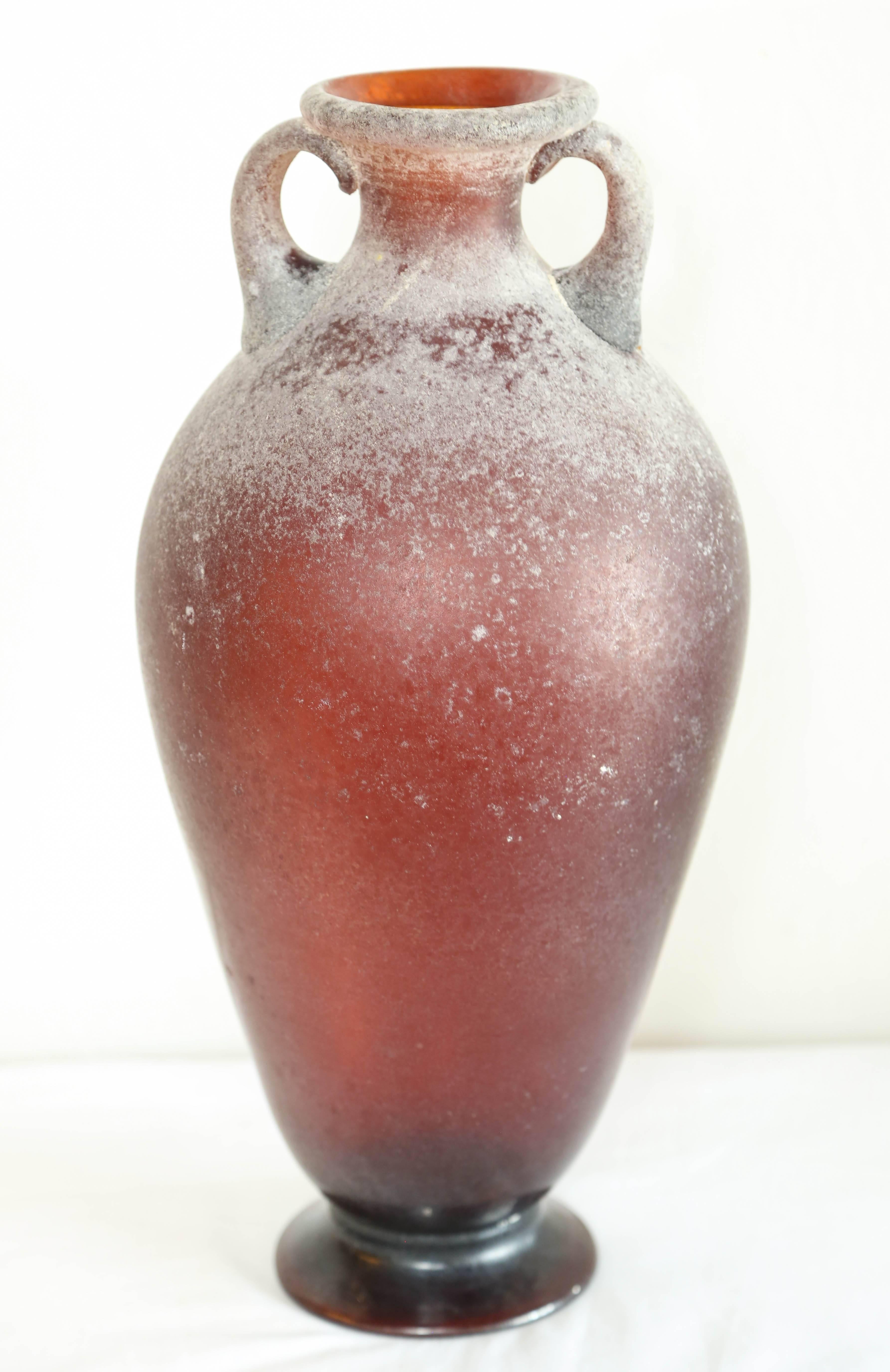 20th Century Large Murano Scavo Vase by Seguso For Sale