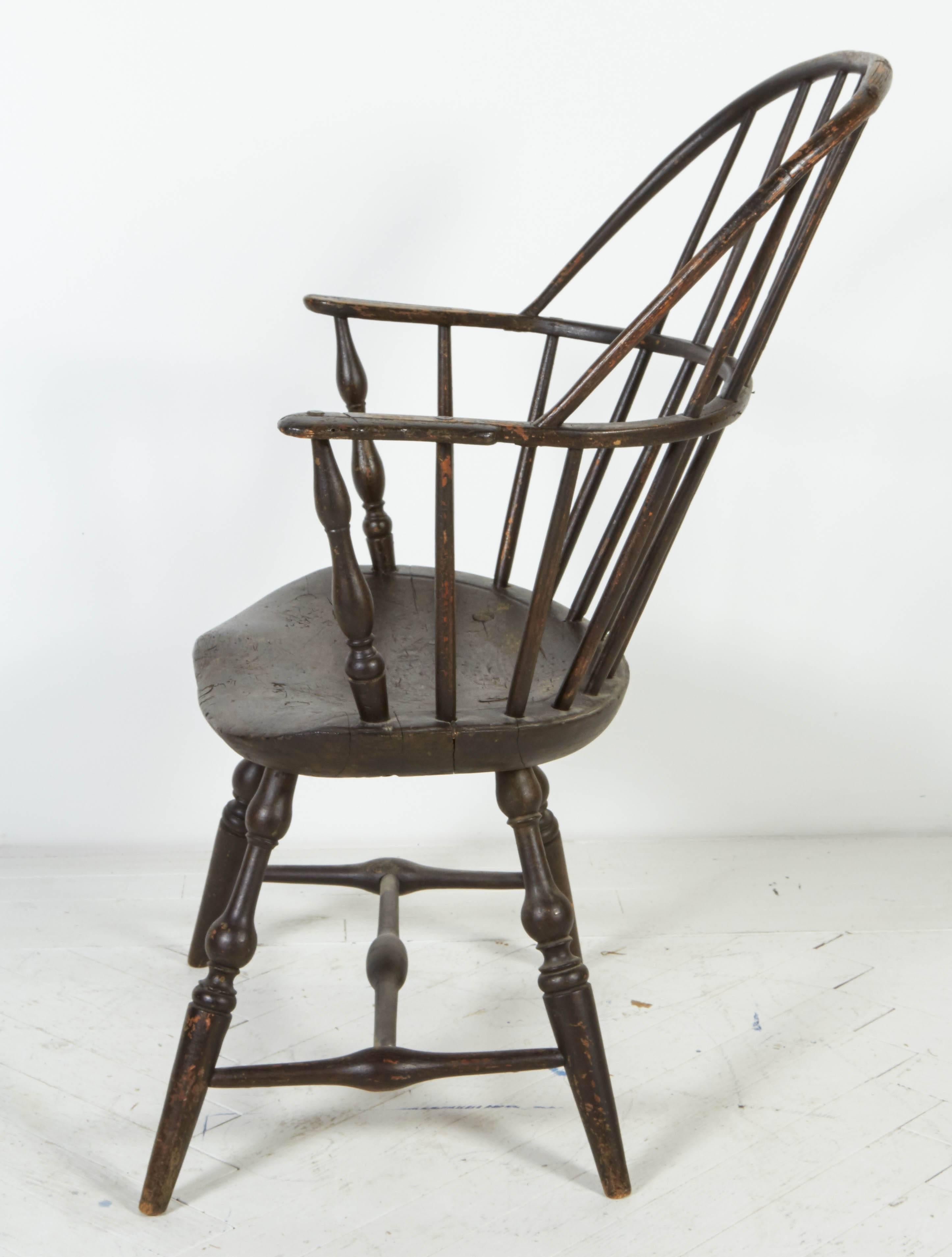 Wood Sack-Back Windsor Armchair For Sale
