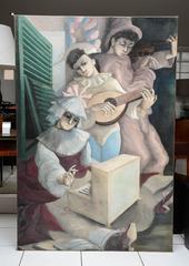 Fantastisches Gemälde, Öl auf Leinwand von Viktor Maria Cortezo, datiert, 1934