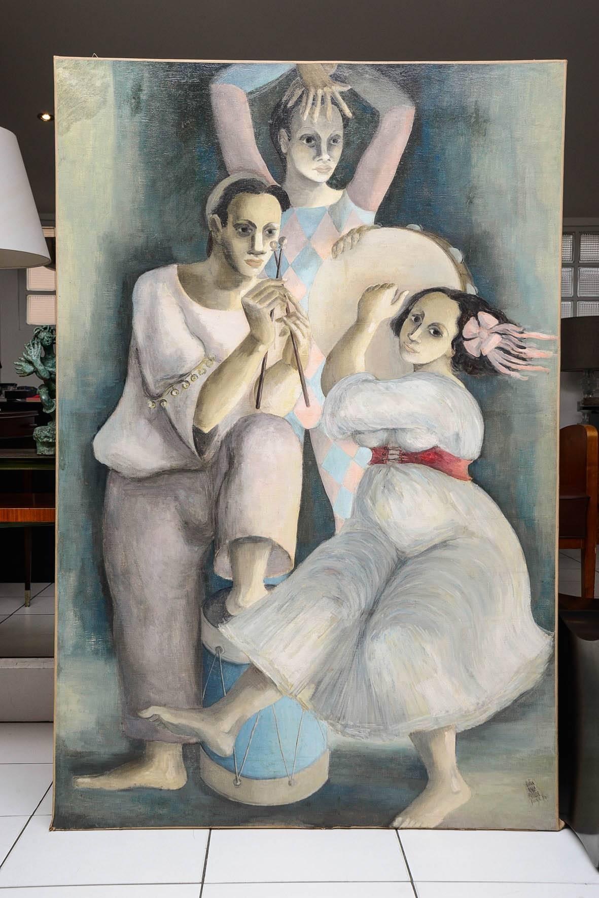 Fantastisches Gemälde, Öl auf Leinwand von Viktor Maria Cortezo, datiert 1934 im Angebot 1