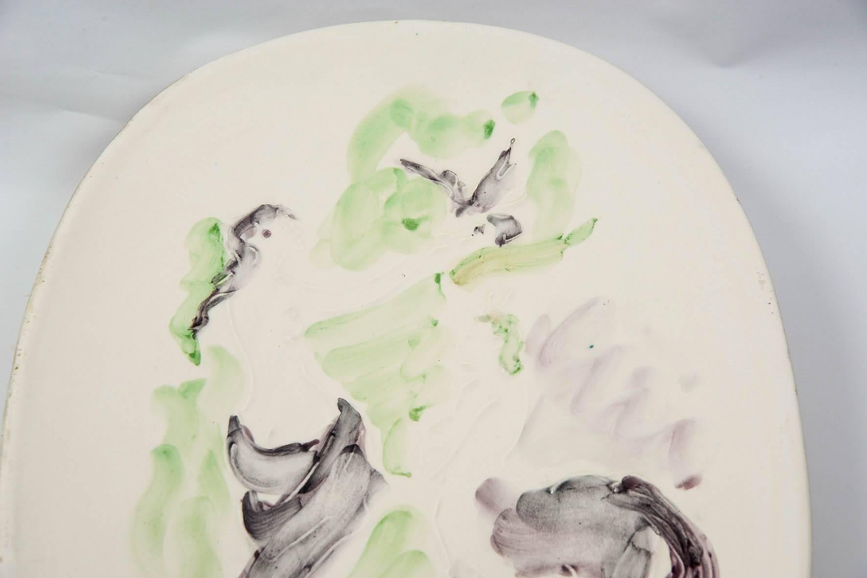 Marcel Vertes Precioso plato de cerámica, Vallauris, hacia 1955 Francés en venta