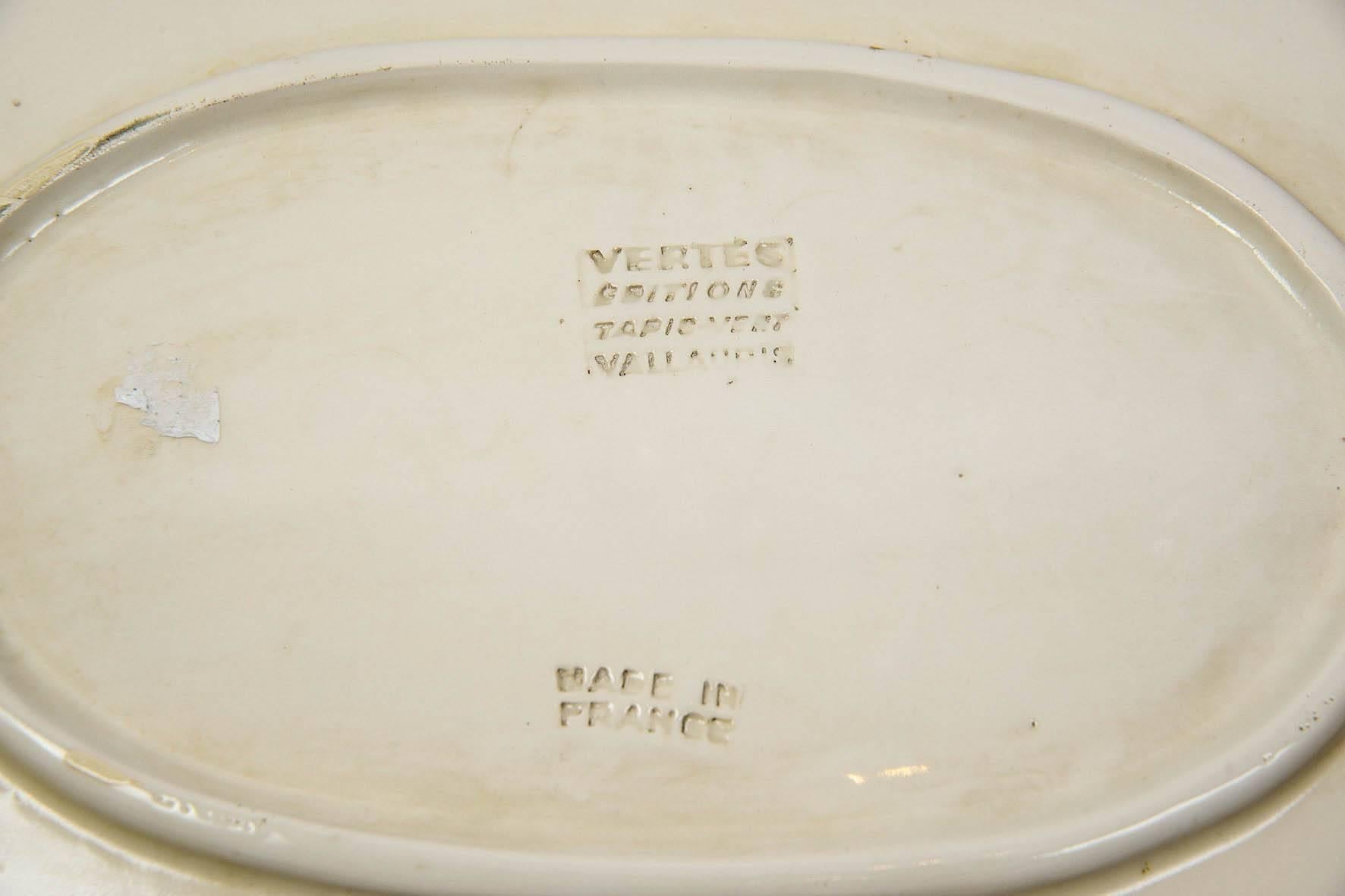 Marcel Vertes Precioso plato de cerámica, Vallauris, hacia 1955 mediados del siglo XX en venta