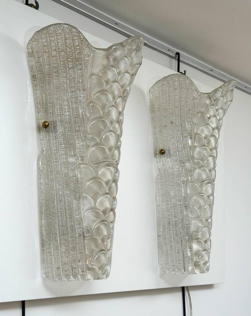 Pair of Murano Glass Wall Sconces In Excellent Condition In Saint-Ouen, FR