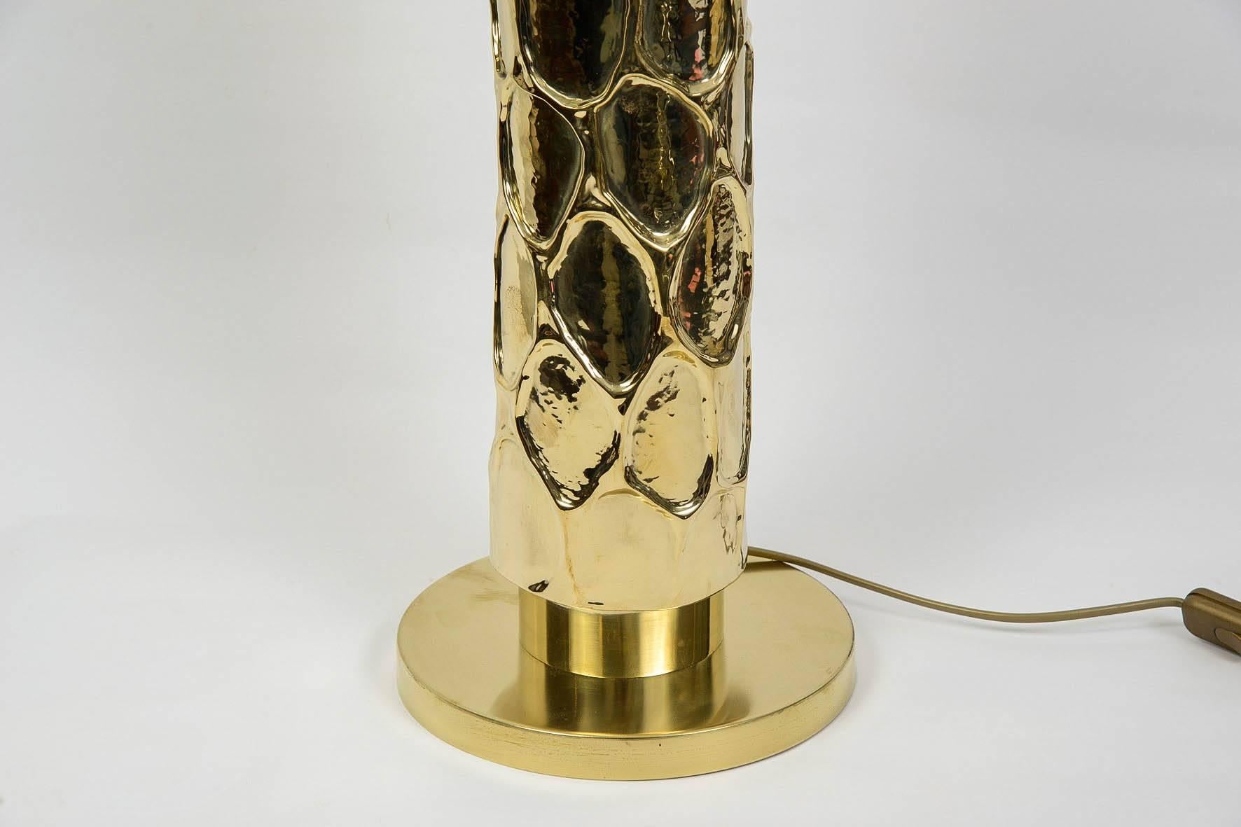 Modern Beautiful Pair of Brass Table Lamps