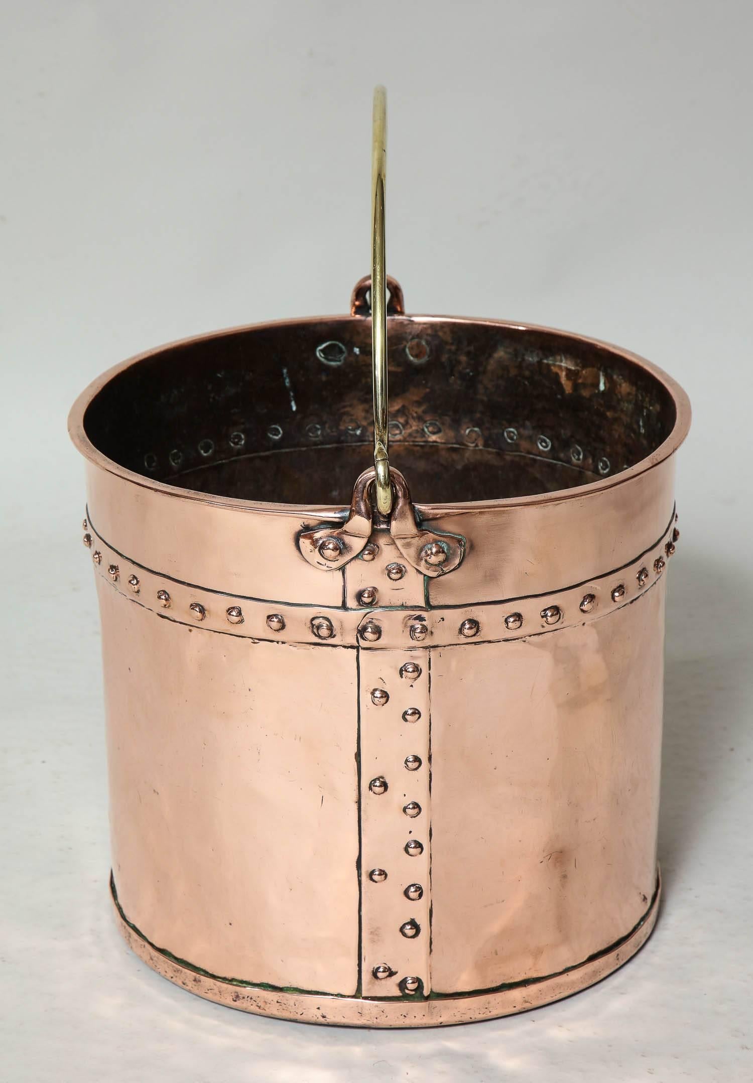 antique copper bucket with handle