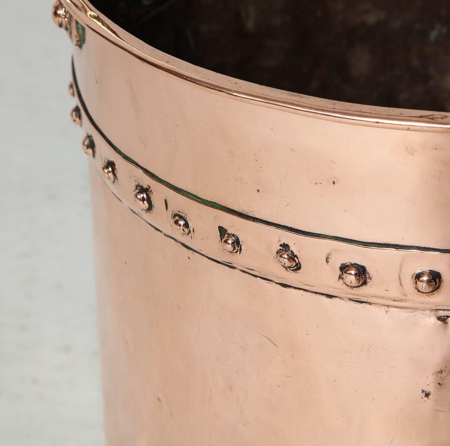 Mid-19th Century English Riveted Copper Bucket