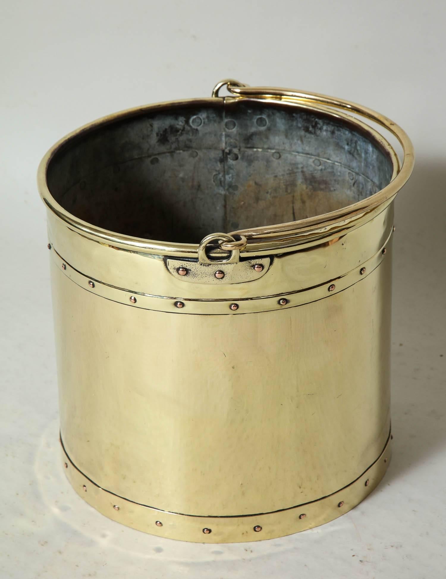 antique brass bucket