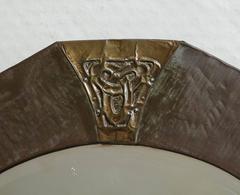 English Arts & Crafts Octagonal Mixed Metal Mirror