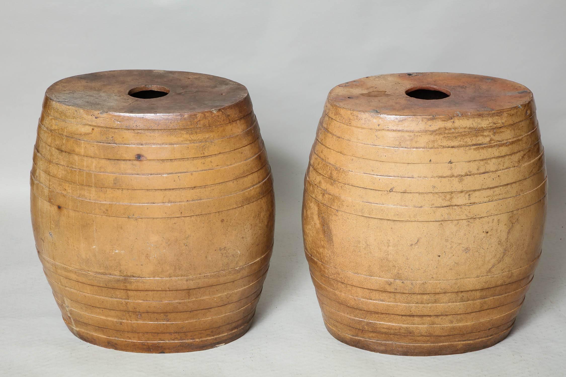 Pair of Lambeth Pottery Barrels 3