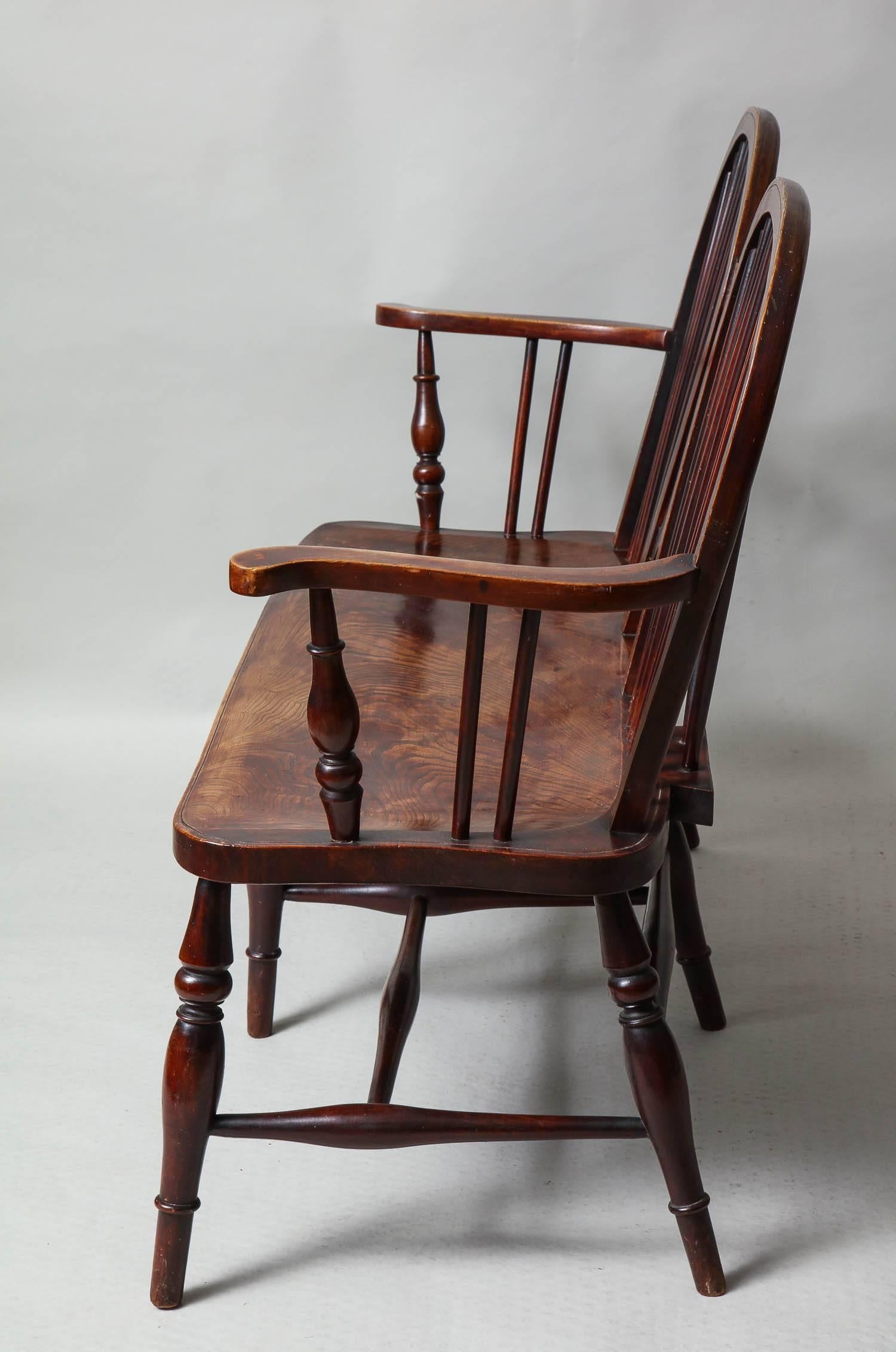 Early 20th Century Windsor Double Chair Back Settee