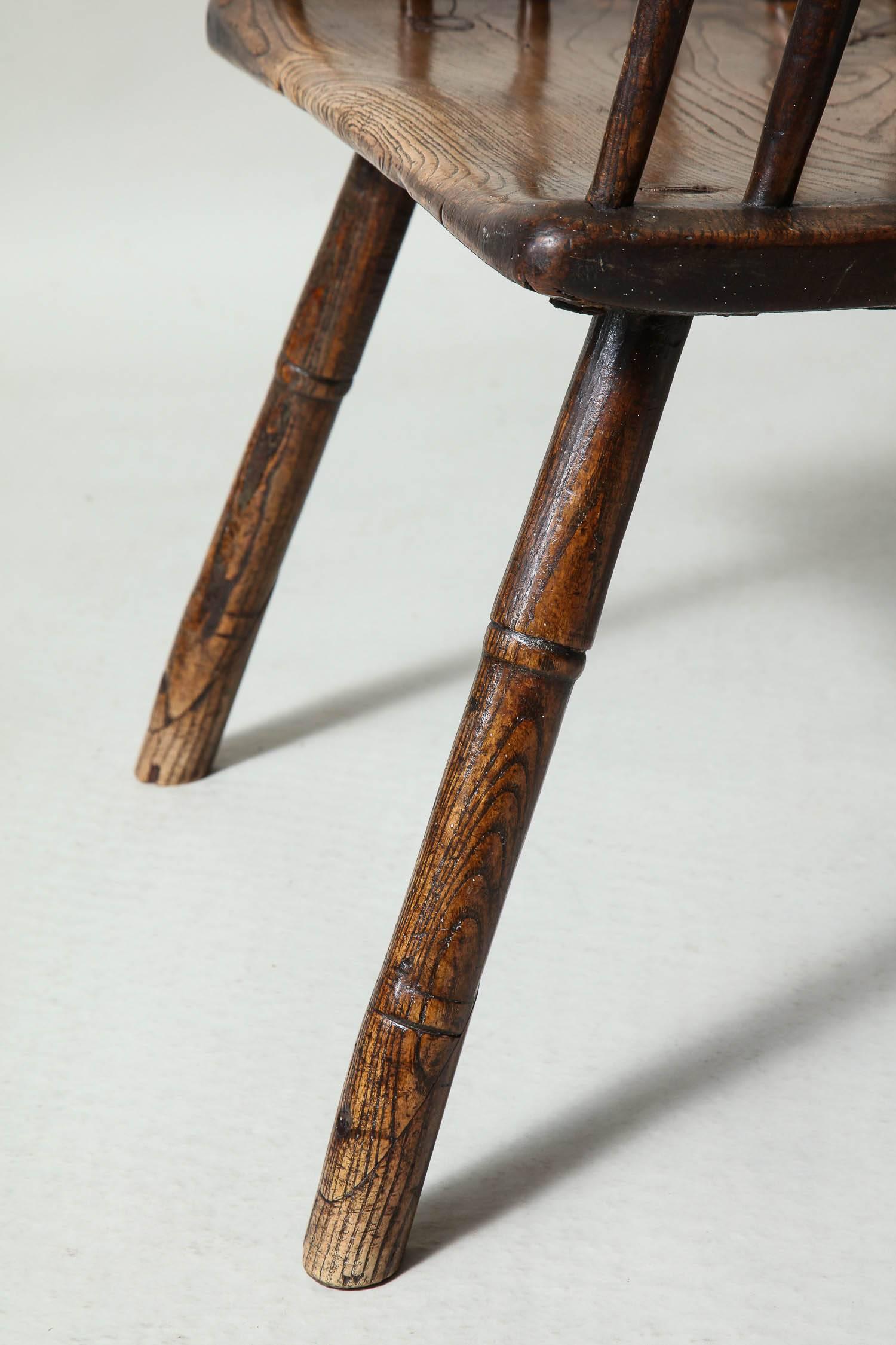 European Rustic 18th Century English Comb Back Windsor Armchair
