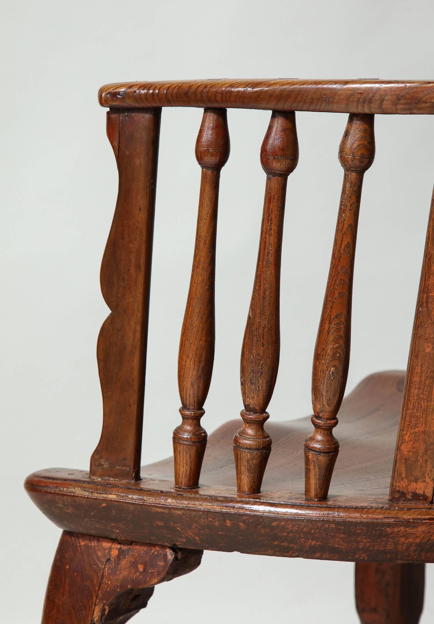 Frêne Exceptionnel fauteuil Windsor du 18ème siècle