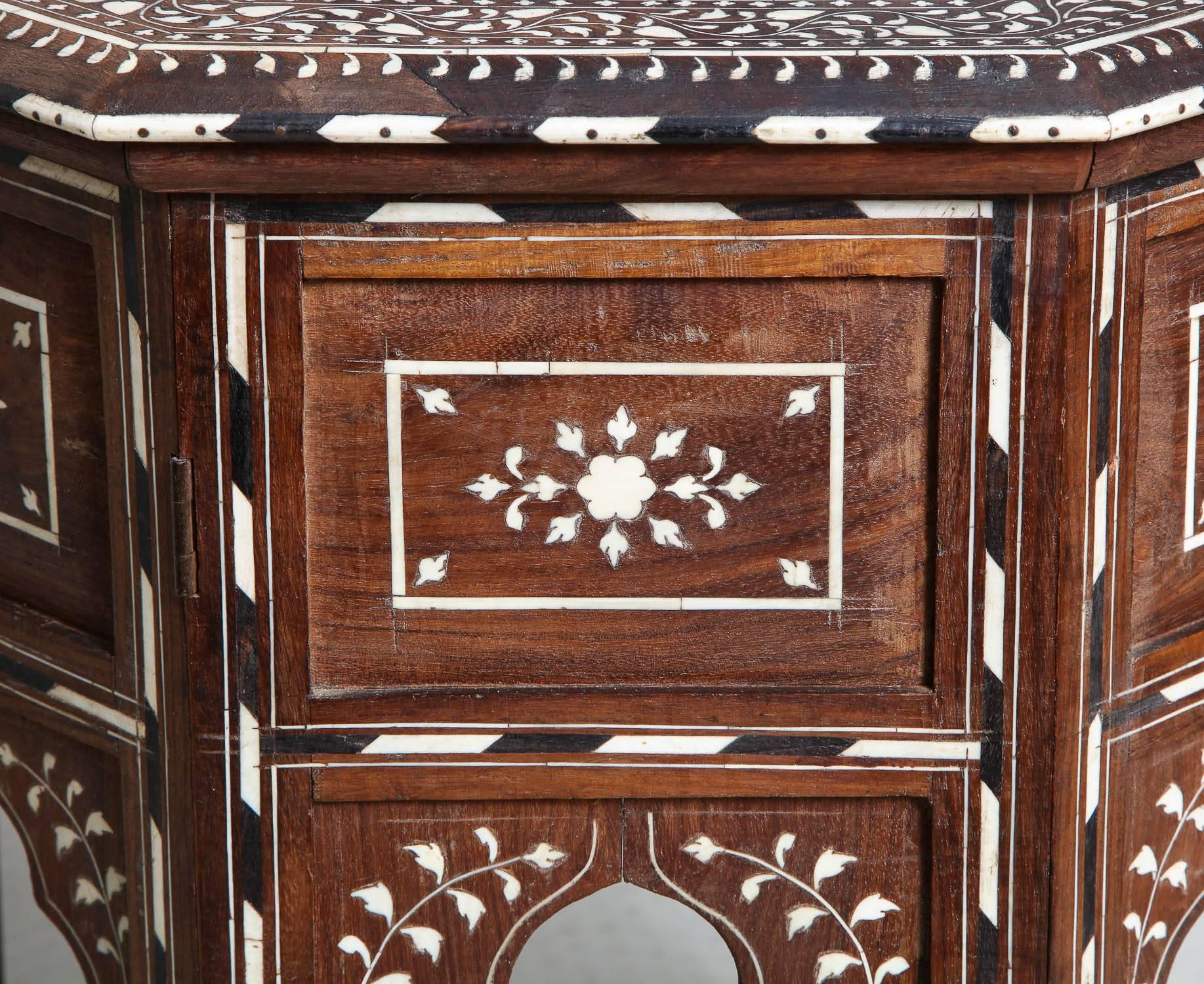 Anglo-Indian Indian Bone Inlaid Sandalwood Octagonal Table