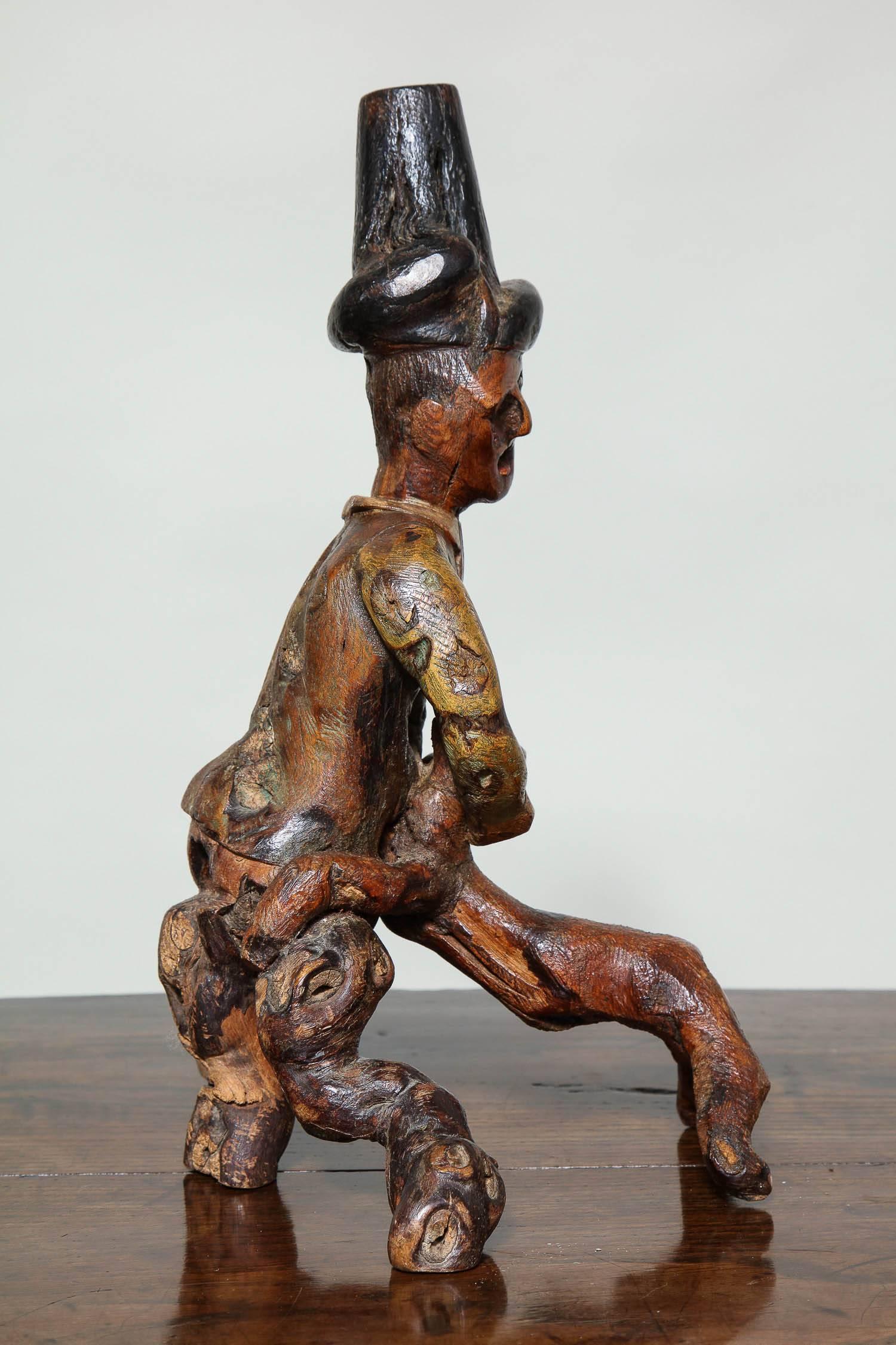 Art Carved intaglio di radice uomo e cane In condizioni ottime in vendita a Greenwich, CT