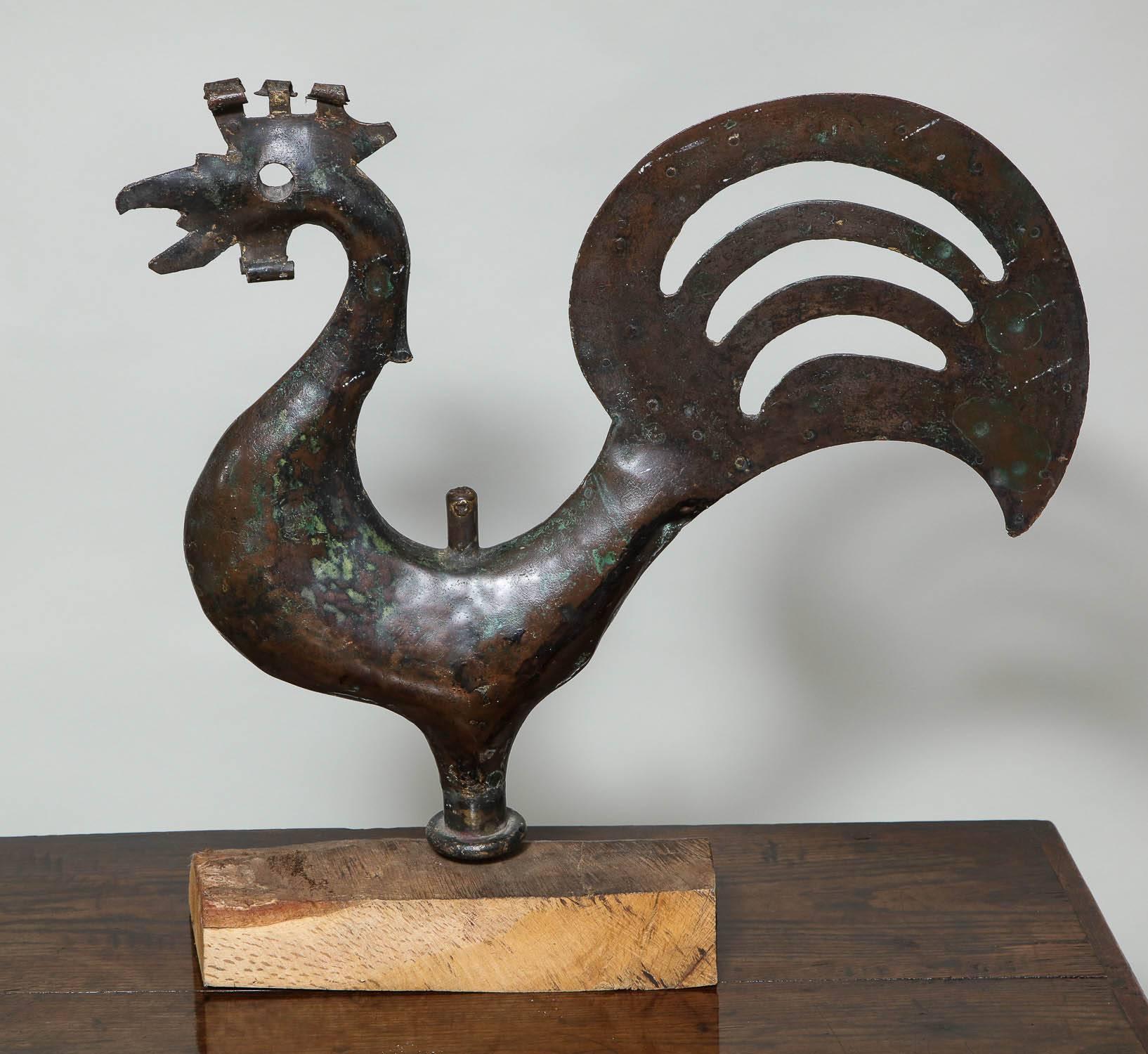 Copper 18th Century Rooster Weathervane