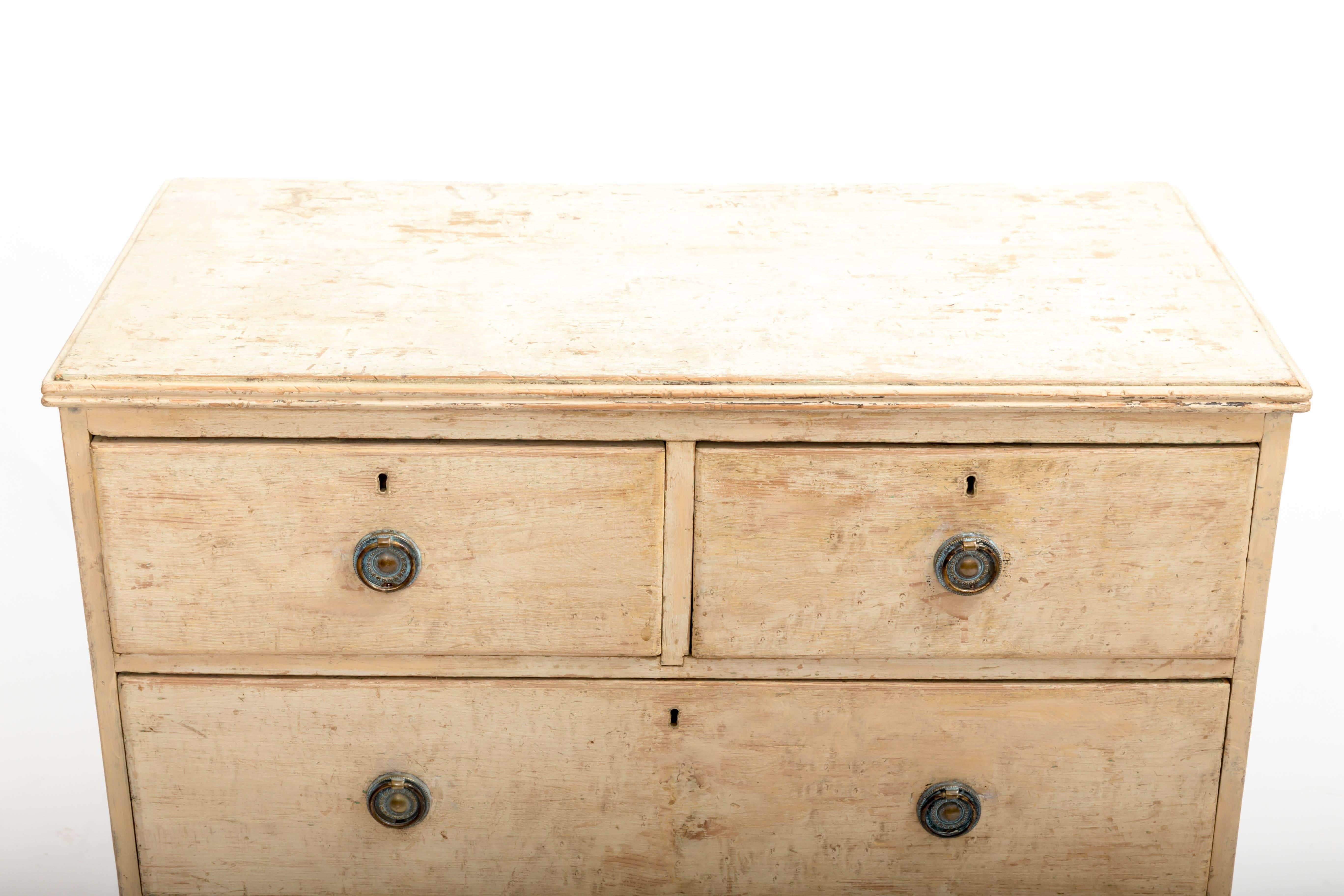 English Early 19th Century Painted Chest Original Paint, England, circa 1840